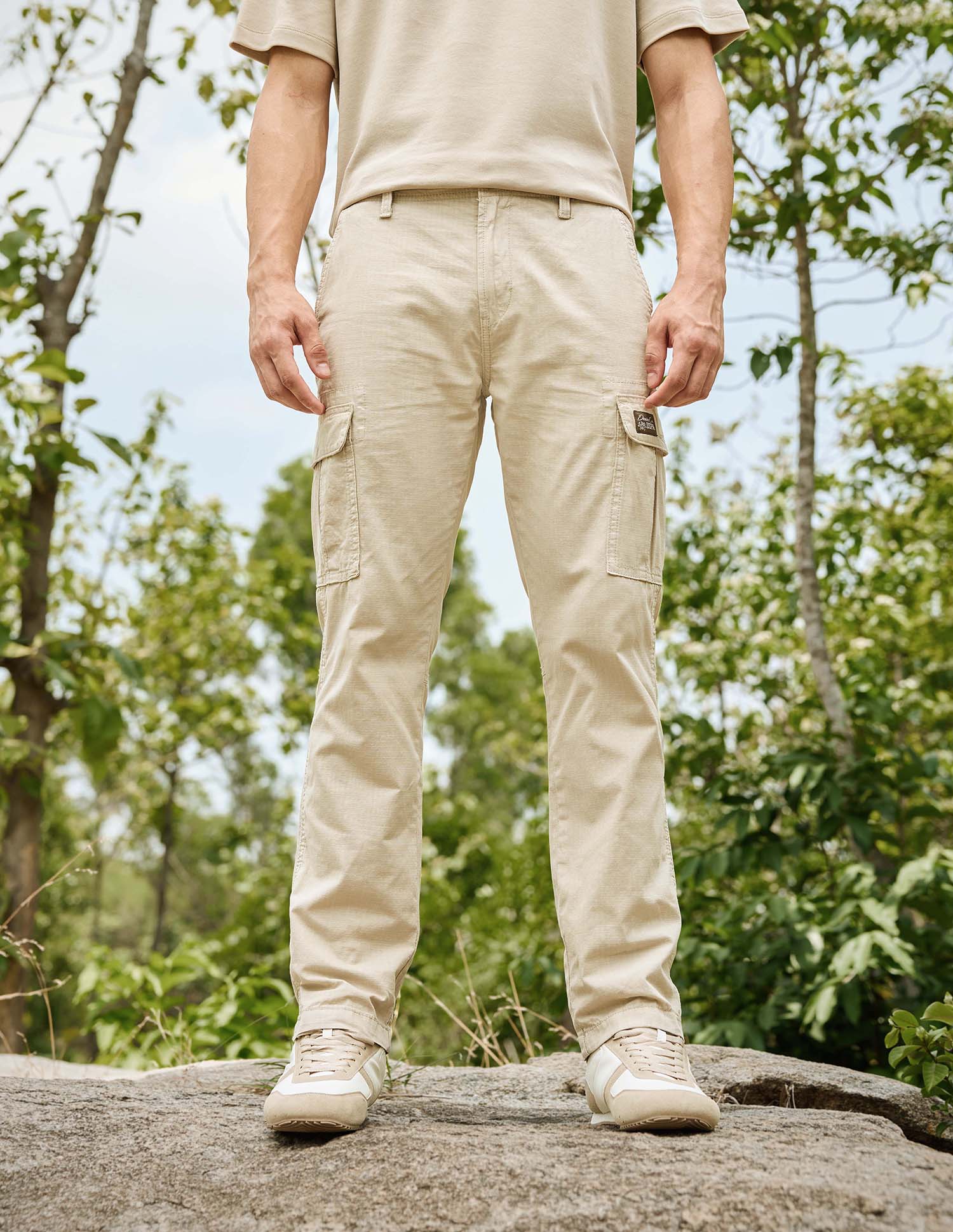 Straight Fit Cargo Trousers Stone - U.S. Polo Assn. India | Large