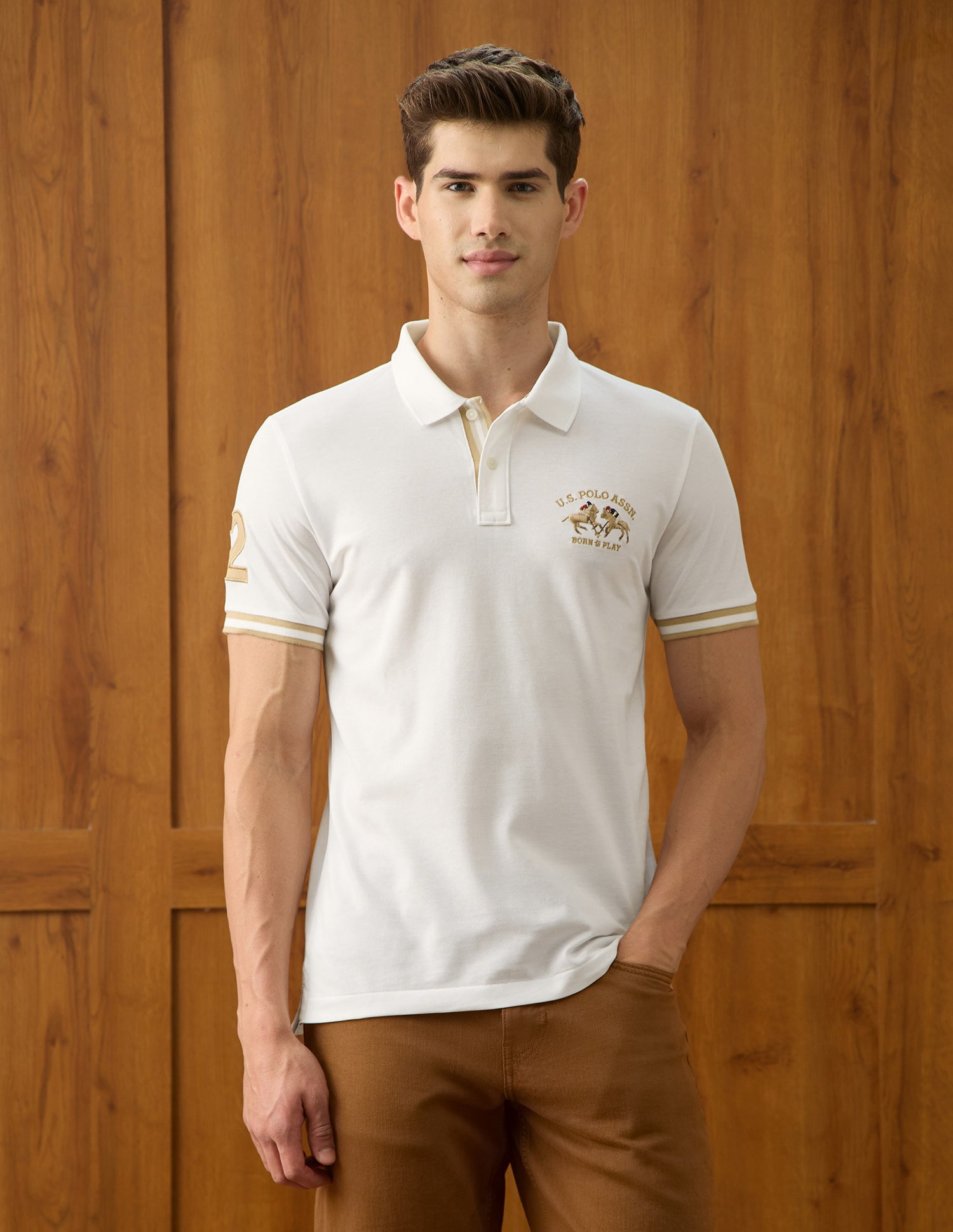 Solid Slim Fit Polo Shirt White - U.S. Polo Assn. India | Large