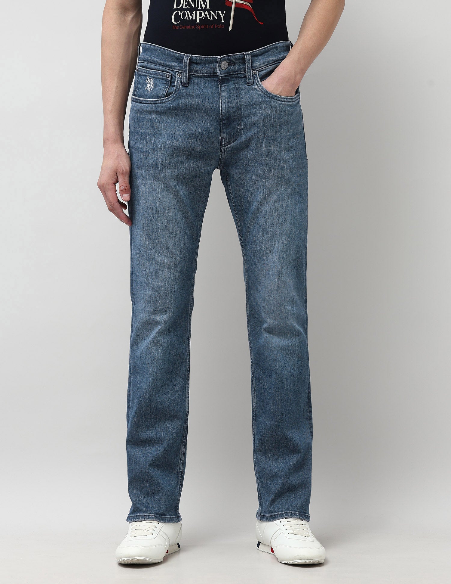 Harold Slim Straight Fit Blue Jeans Ms Wash - U.S. POLO ASSN. | Large