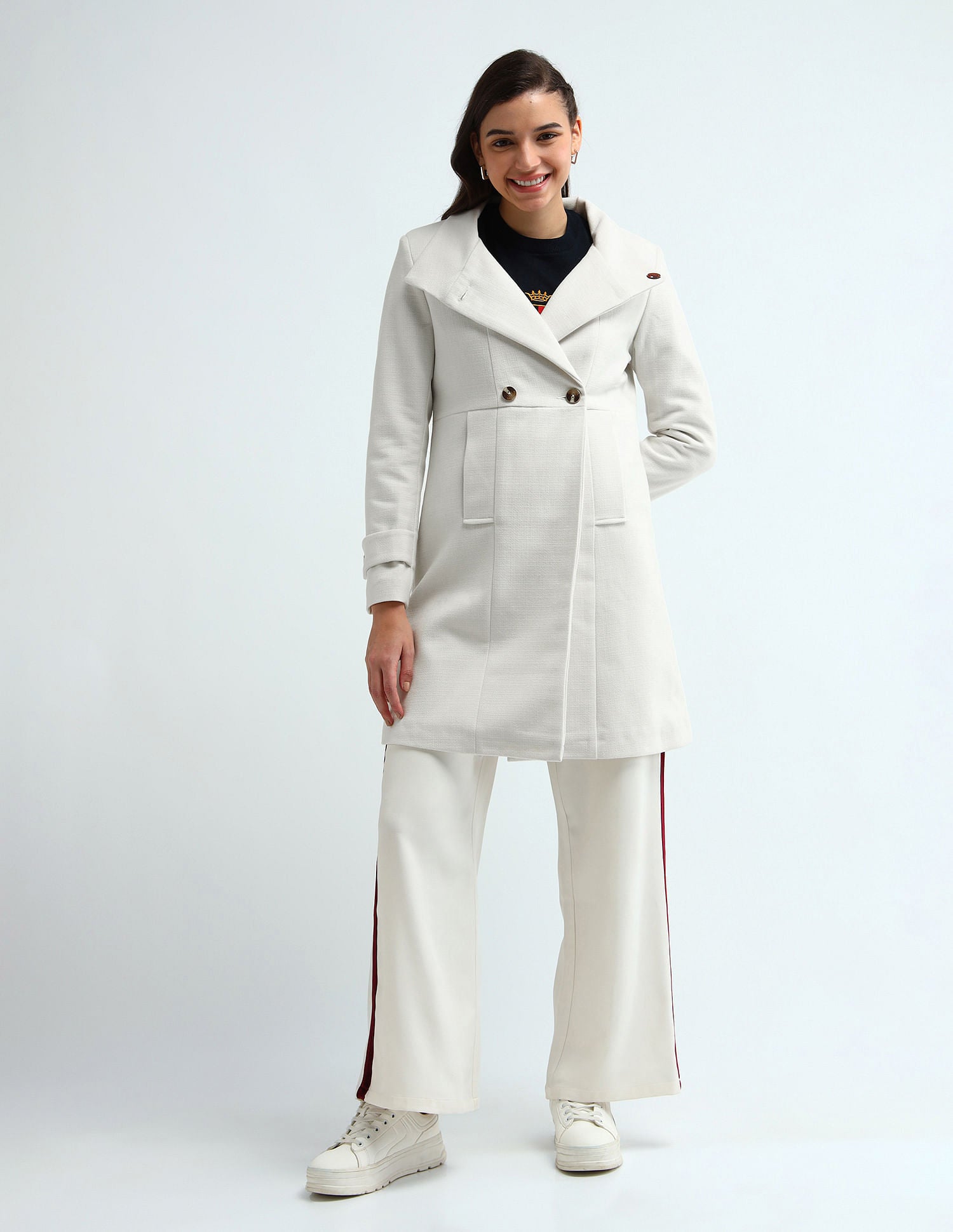 Double Breasted A Line Jacket White - U.S. Polo Assn. India | Large