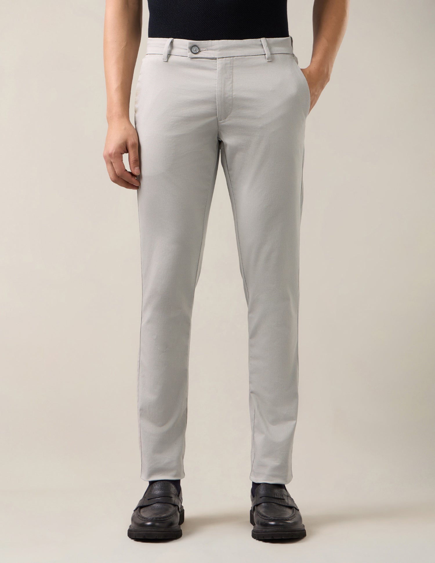 Austin Slim Fit Satin Trousers Grey - U.S. Polo Assn. India | Large