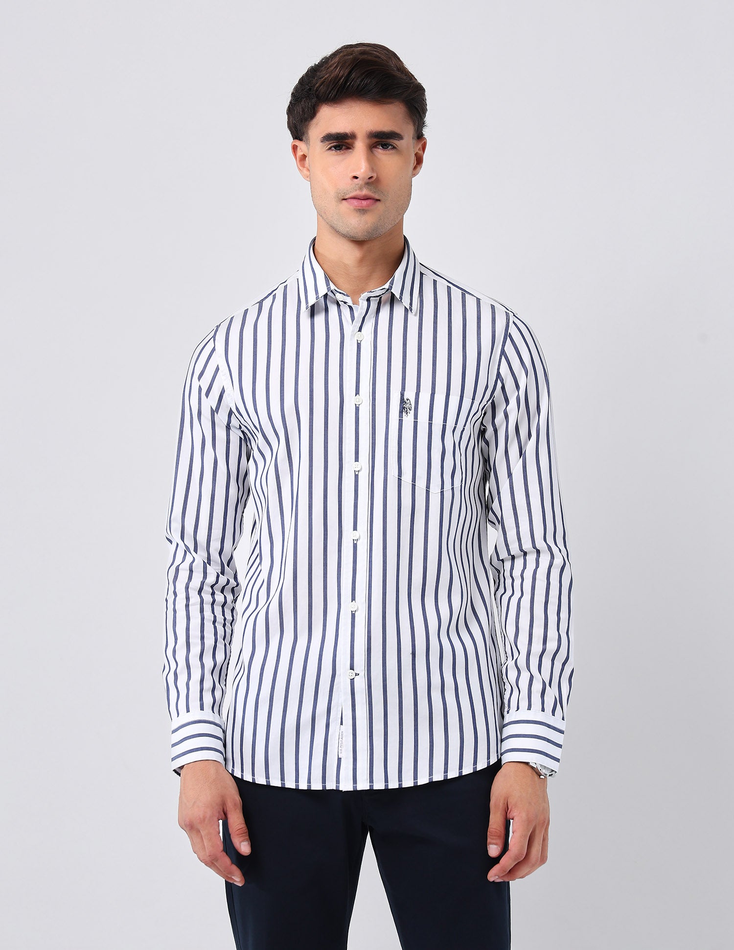 Vertical Striped 135Th Shirt Navy - U.S. Polo Assn. India | Large