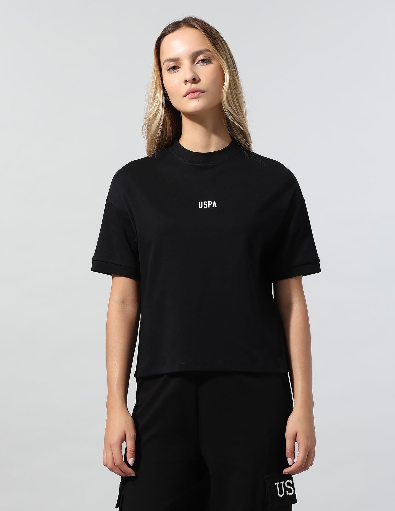 Brand Printed Relaxed T-Shirt Black - U.S. Polo Assn. India | Large