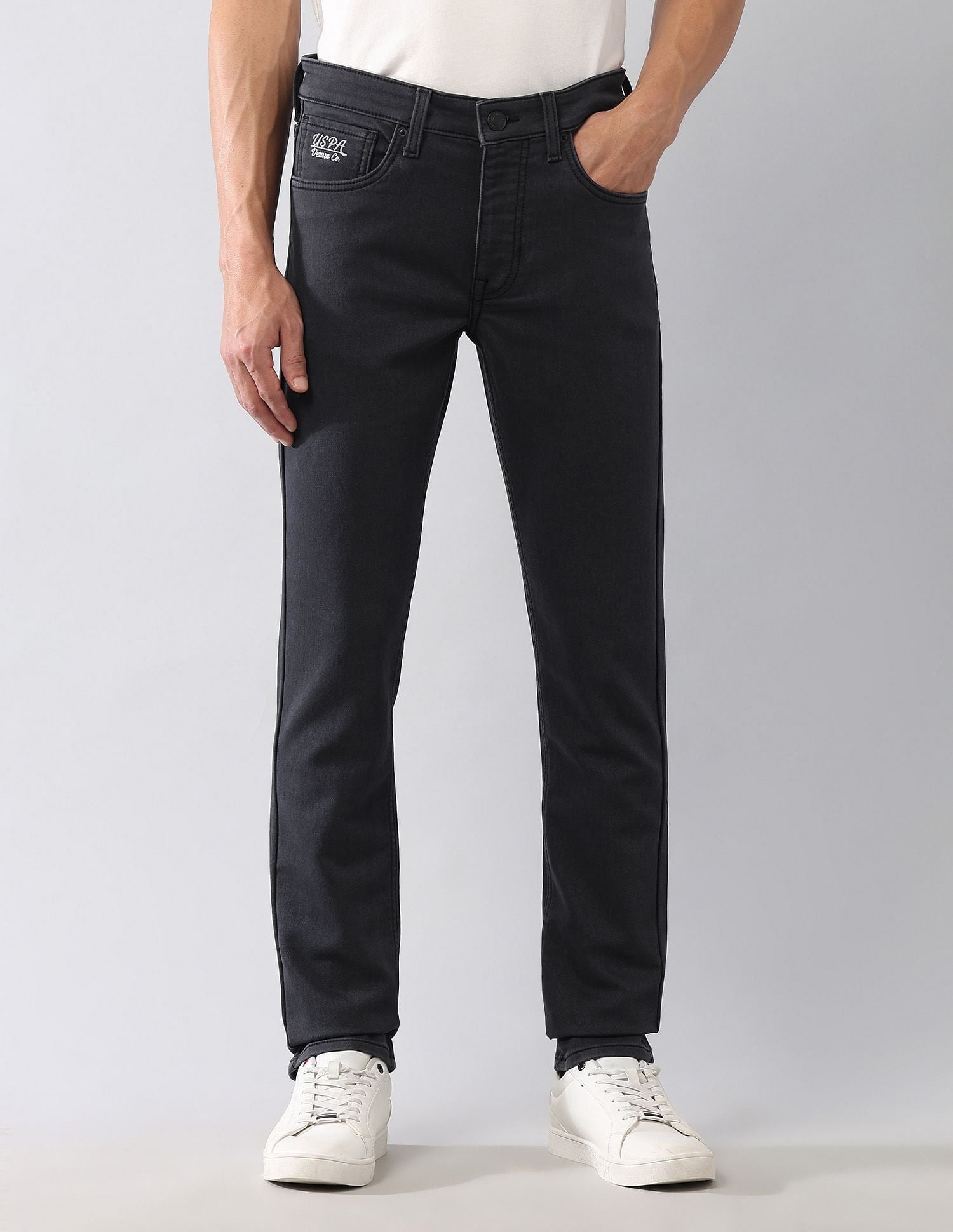 Regallo Skinny Fit Black Jeans Black - U.S. Polo Assn. India | Large