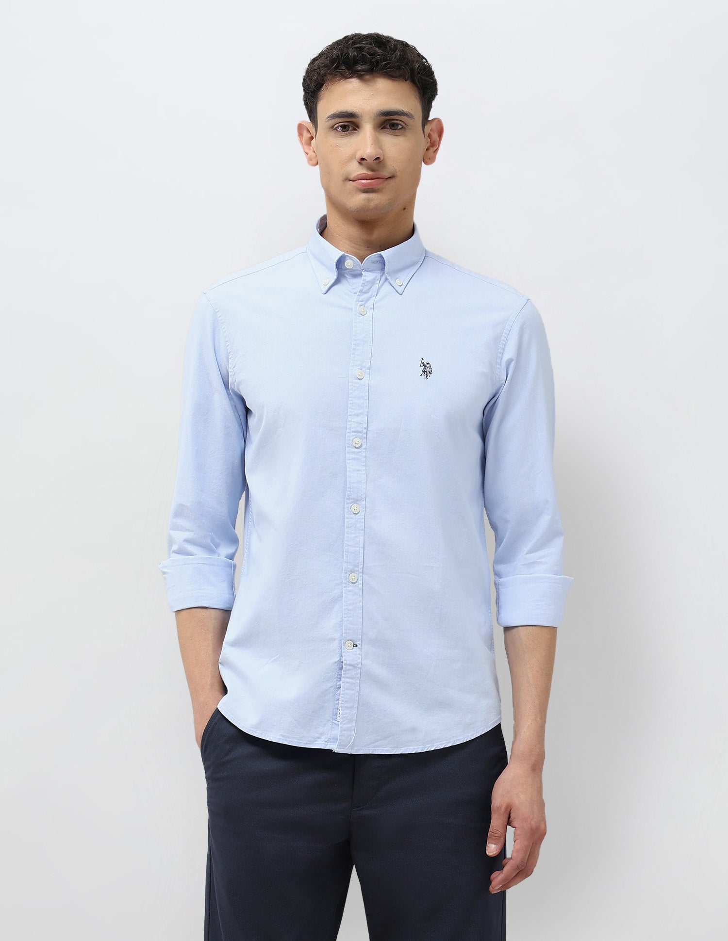 Tailored Fit Oxford Shirt Light Blue - U.S. POLO ASSN. | Large