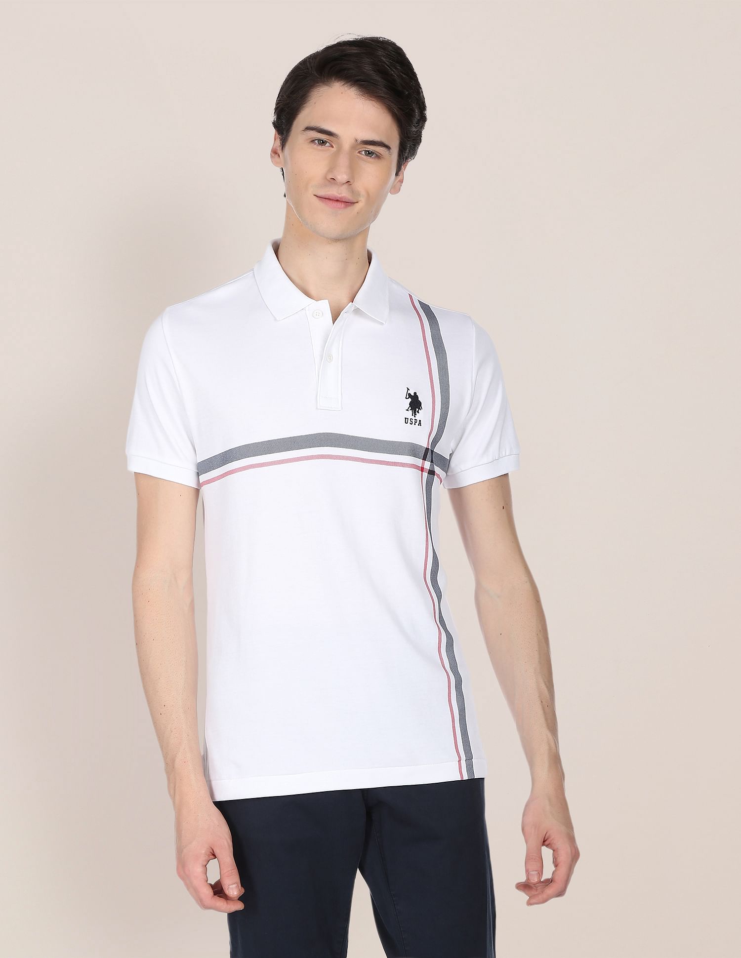 Offset Stripe Cotton Polo Shirt – U.S. Polo Assn. India