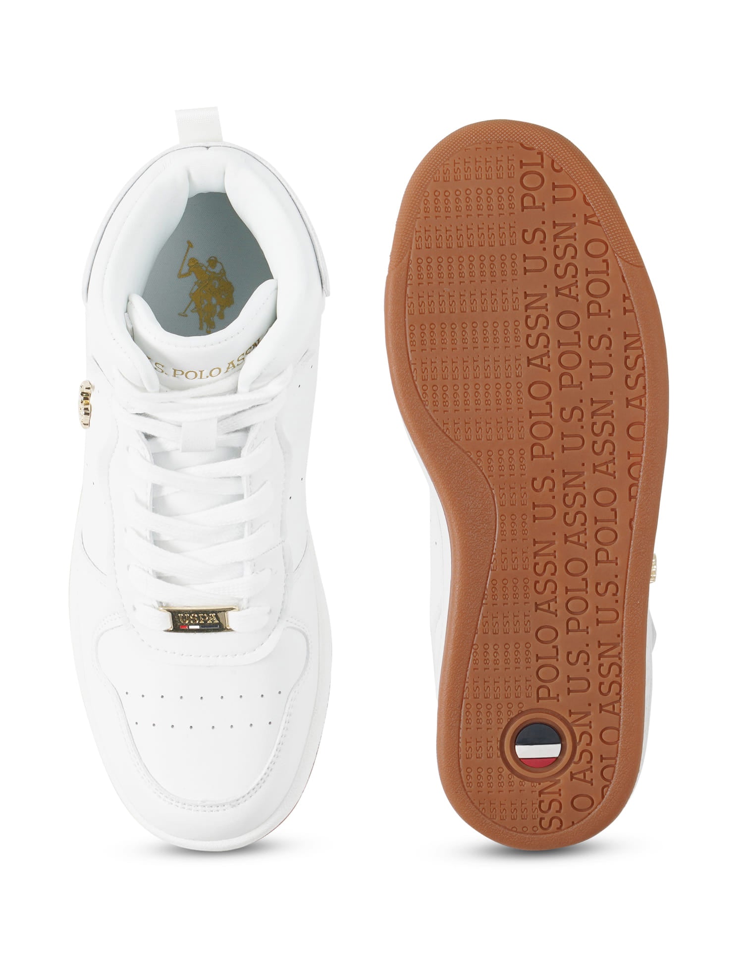Round Toe Solid Rowan Sneakers White - U.S. Polo Assn. India | Large