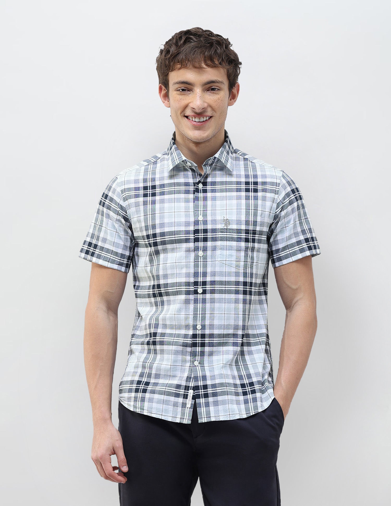 Tartan Checked Regular Fit Shirt Navy - U.S. Polo Assn. India | Large