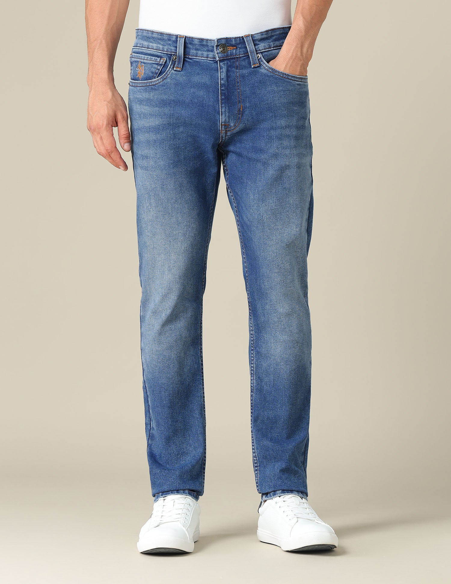 Brandon Slim Tapered Fit Blue Jeans Blue - U.S. POLO ASSN. | Large