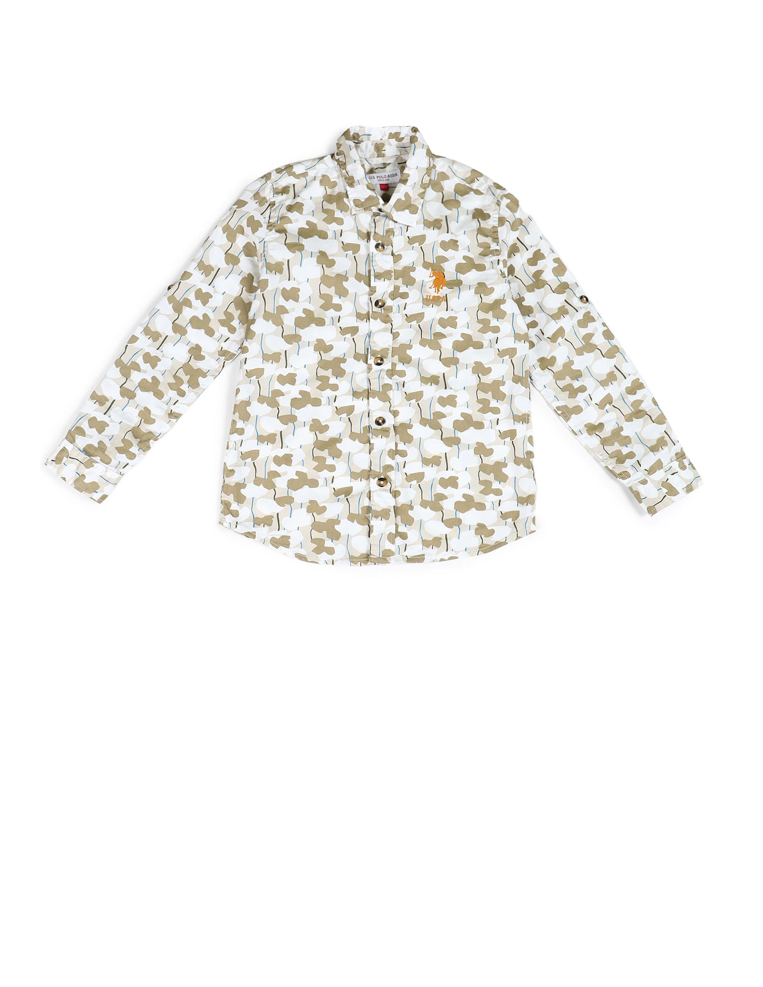 Boys Regular Fit Printed Shirt Olive - U.S. POLO ASSN. | Large