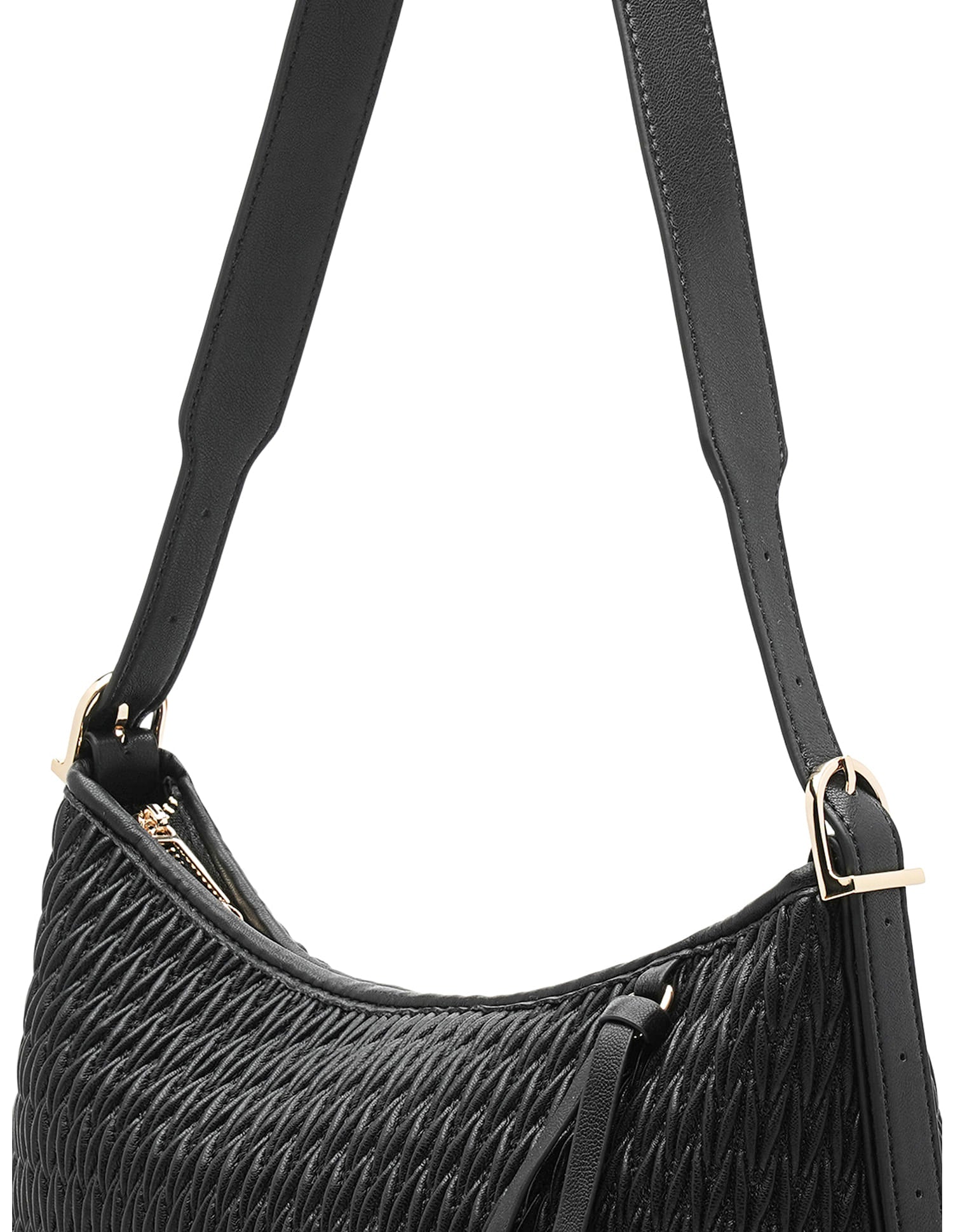 Bridget Textured Shoulder Bag Black - U.S. POLO ASSN. | Large