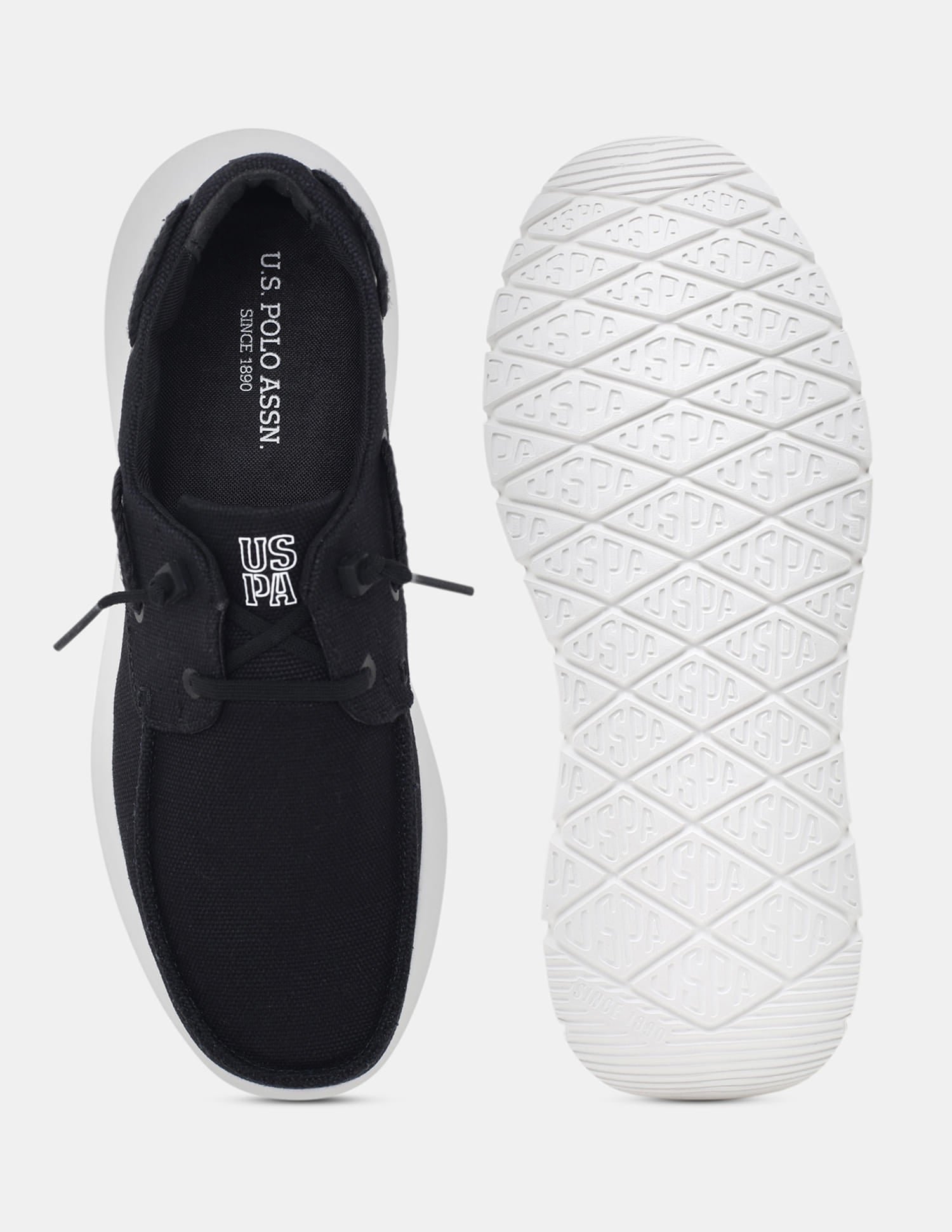 Round Toe Slip Ons Nero Sneakers Black - U.S. Polo Assn. India | Large
