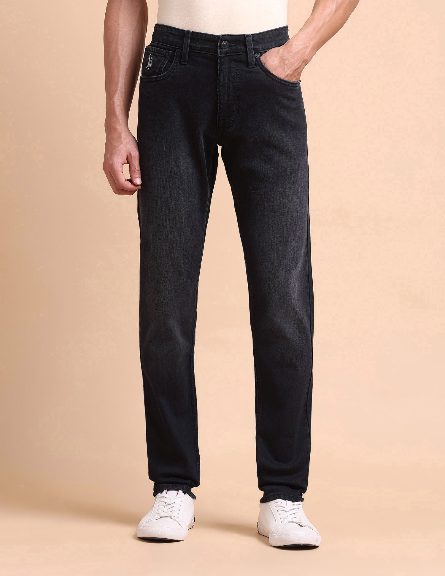 Brandon Slim Tapered Fit Grey Jeans Dark Grey - U.S. POLO ASSN. | Large