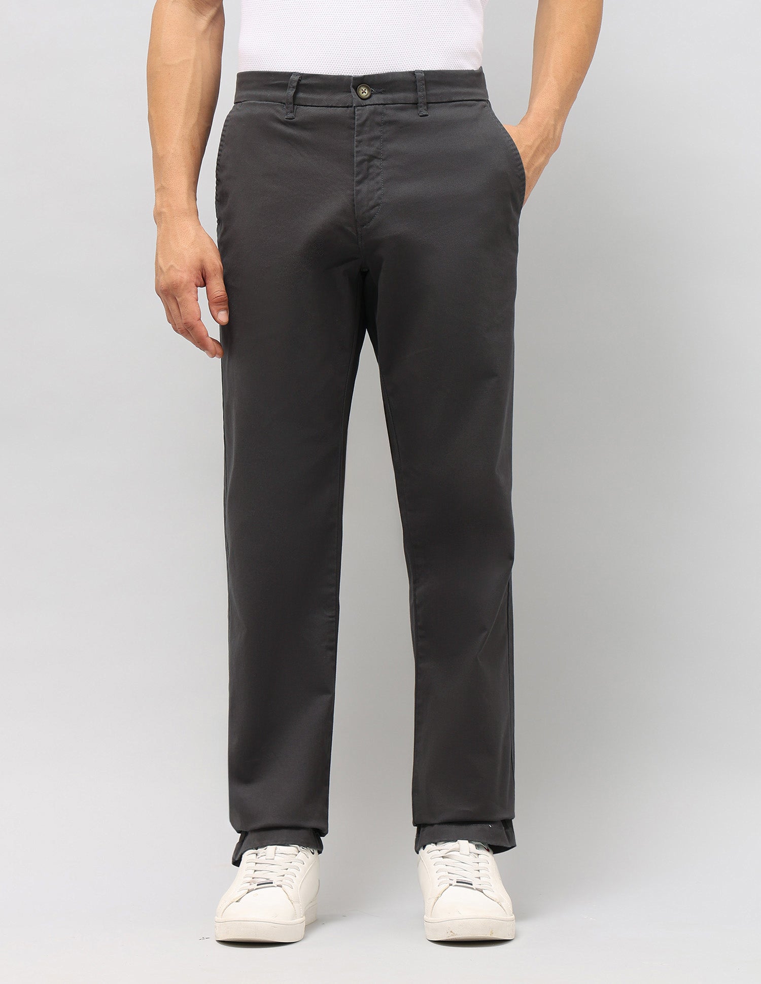 Twill Riley Straight Fit Trousers Dark Grey - U.S. POLO ASSN. | Large