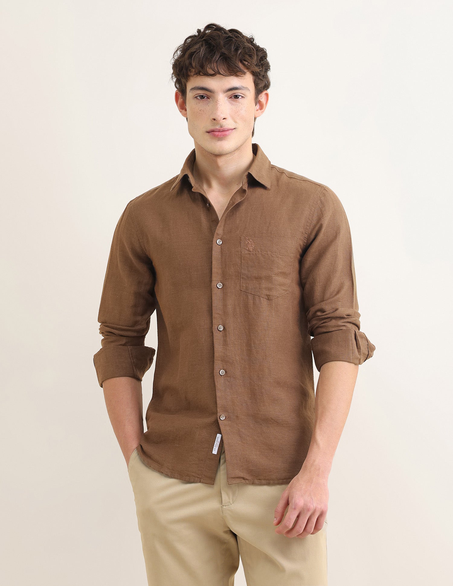 Sotogrande Regular Fit Shirt Brown - U.S. Polo Assn. India | Large