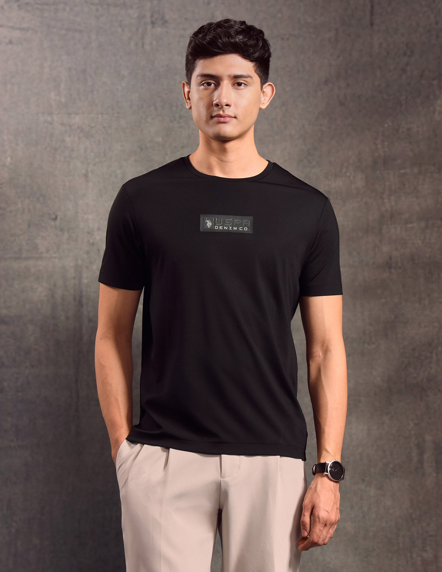 Solid Regular Fit T-shirt Black - U.S. POLO ASSN. | Large