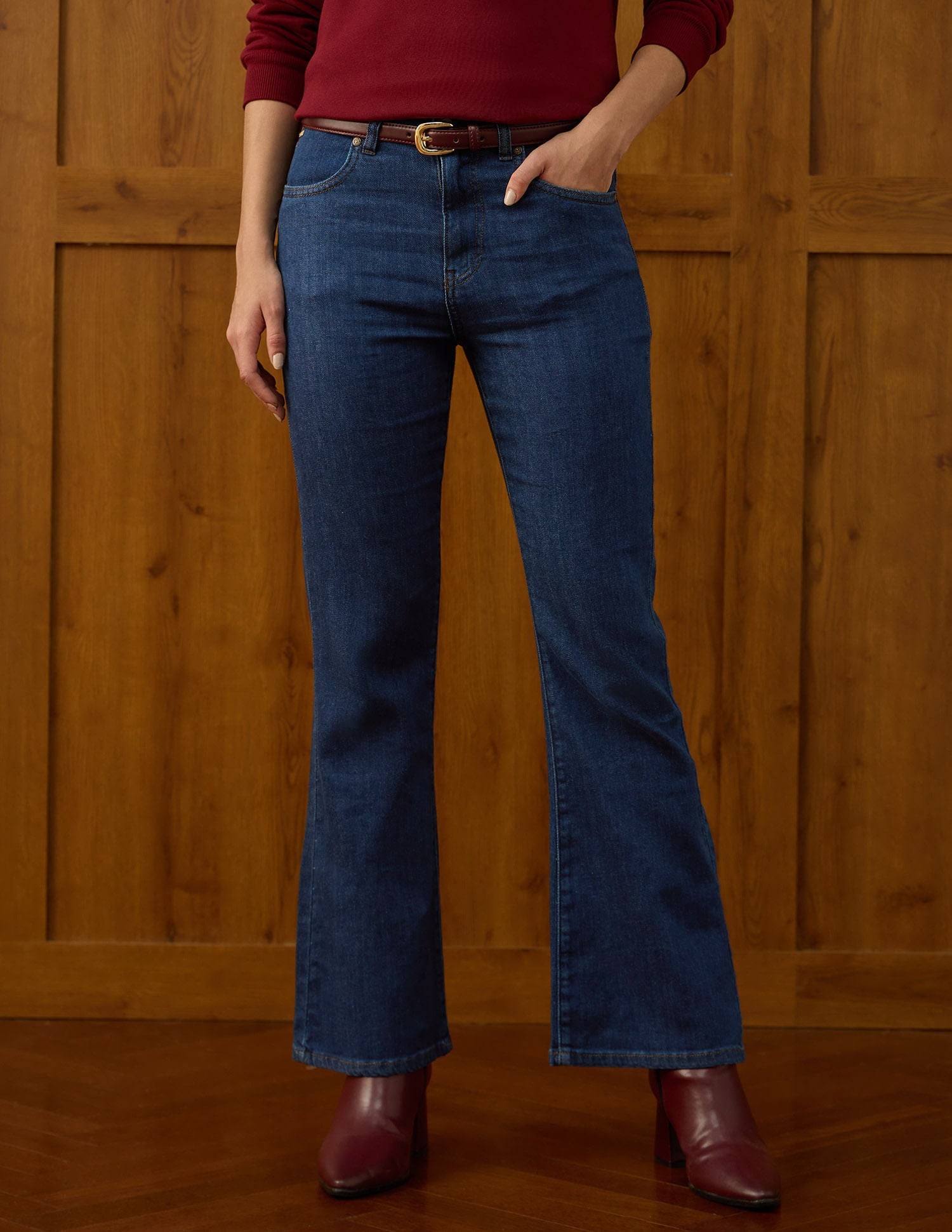 High Rise Flared Jeans Blue - U.S. POLO ASSN. | Large