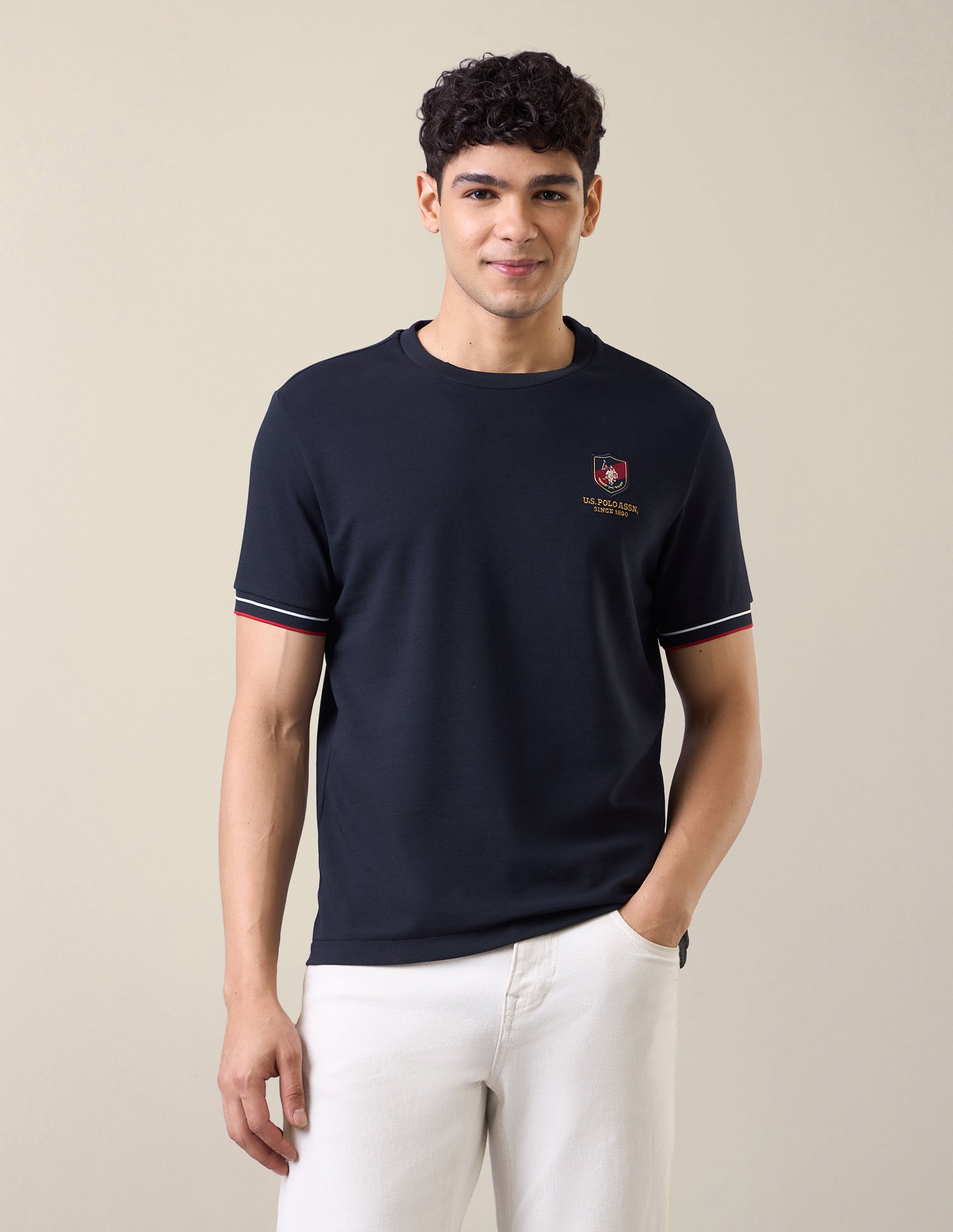 Solid Slim Fit T-Shirt Navy - U.S. Polo Assn. India | Large