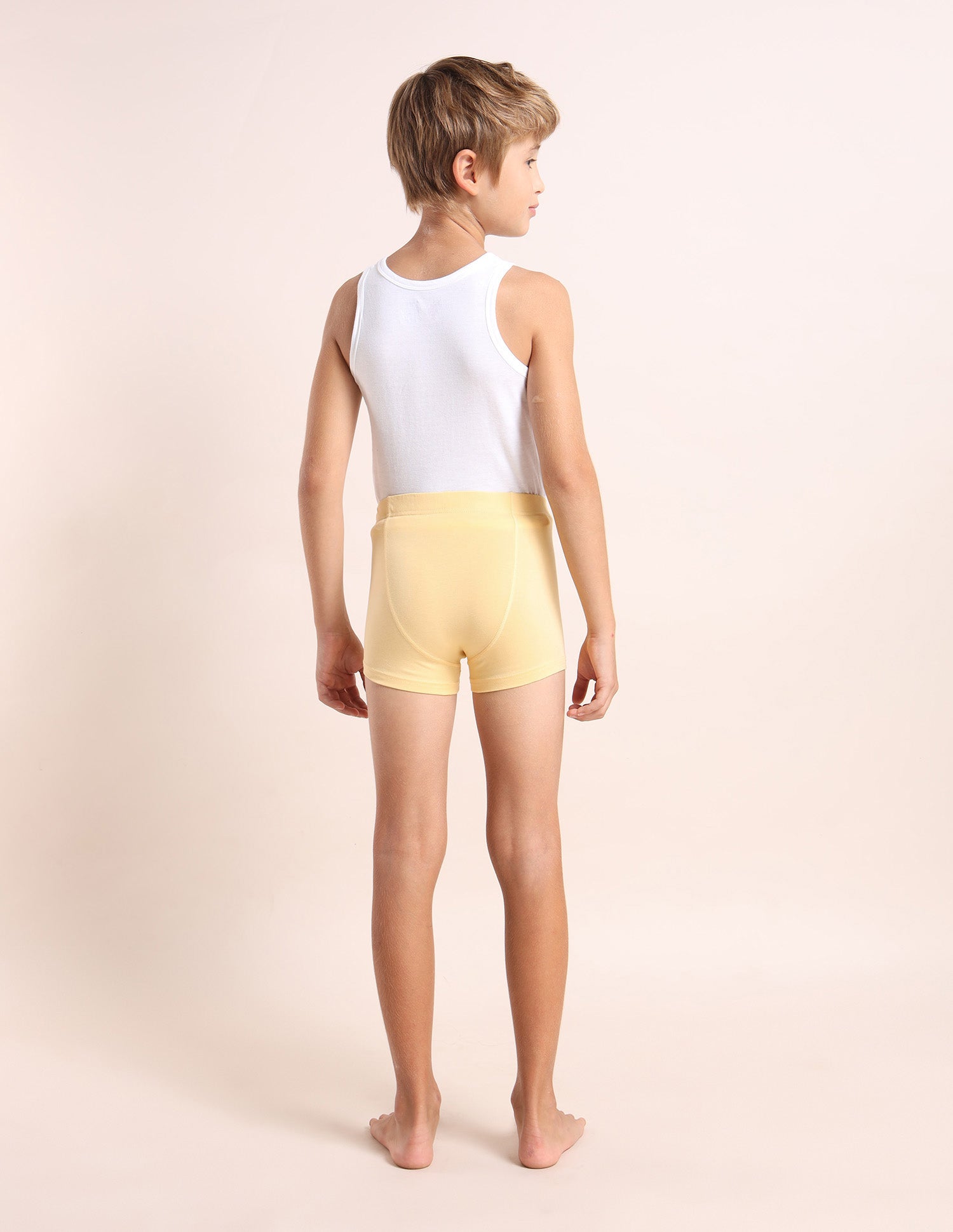 Boys Cotton Spandex Solid Trunks - Pack Of 3 Purple, Yellow and Green - U.S. POLO ASSN. | Large