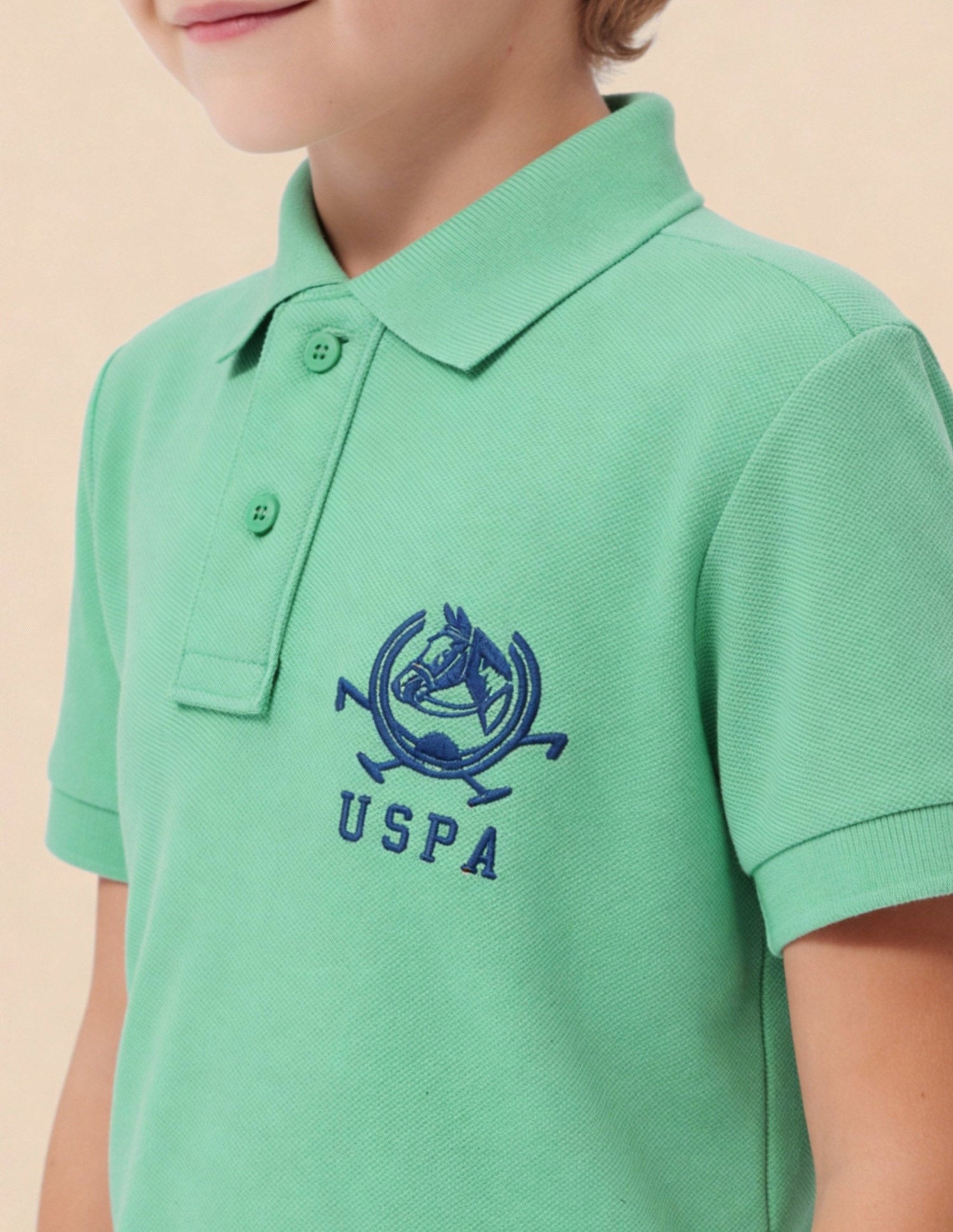 Boys Pure Cotton Polo Shirt Mint - U.S. Polo Assn. India | Large
