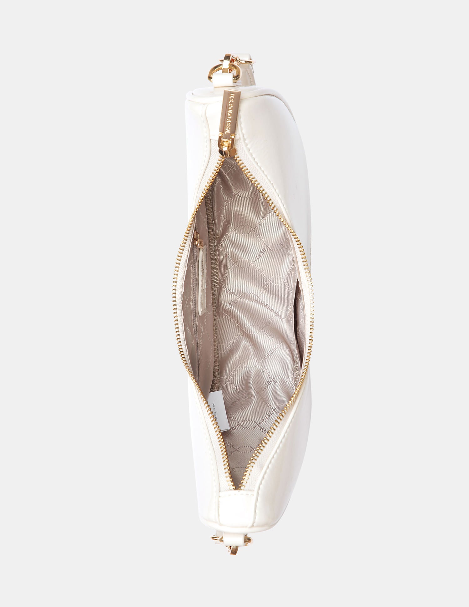 Women Belle Half-Moon Shoulder Bag with Patent Finish White - U.S. POLO ASSN. | Large