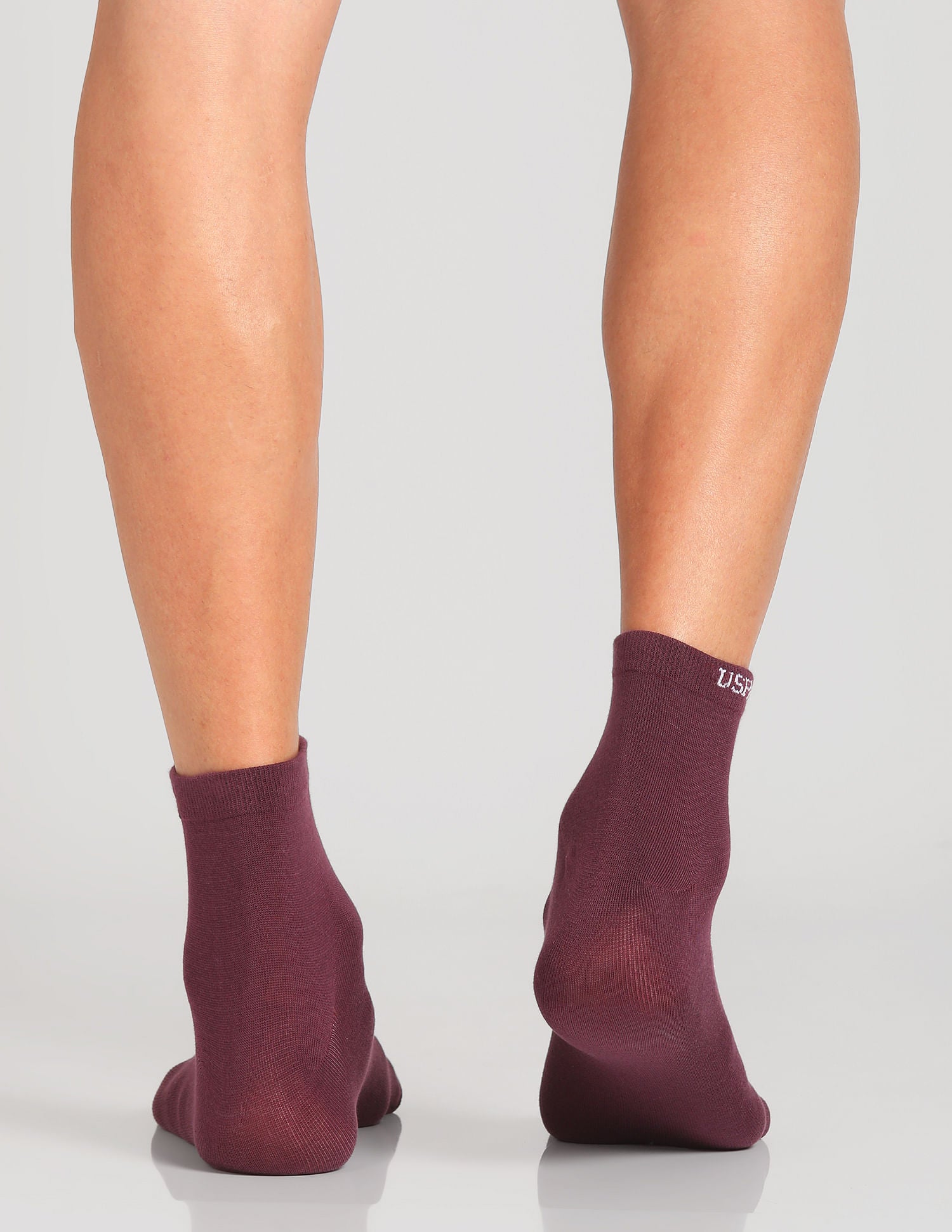 Aloe Finish Ankle Length ES002 Socks - Pack Of 3 Fig, Bistro Green and Mineral Yellow - U.S. POLO ASSN. | Large