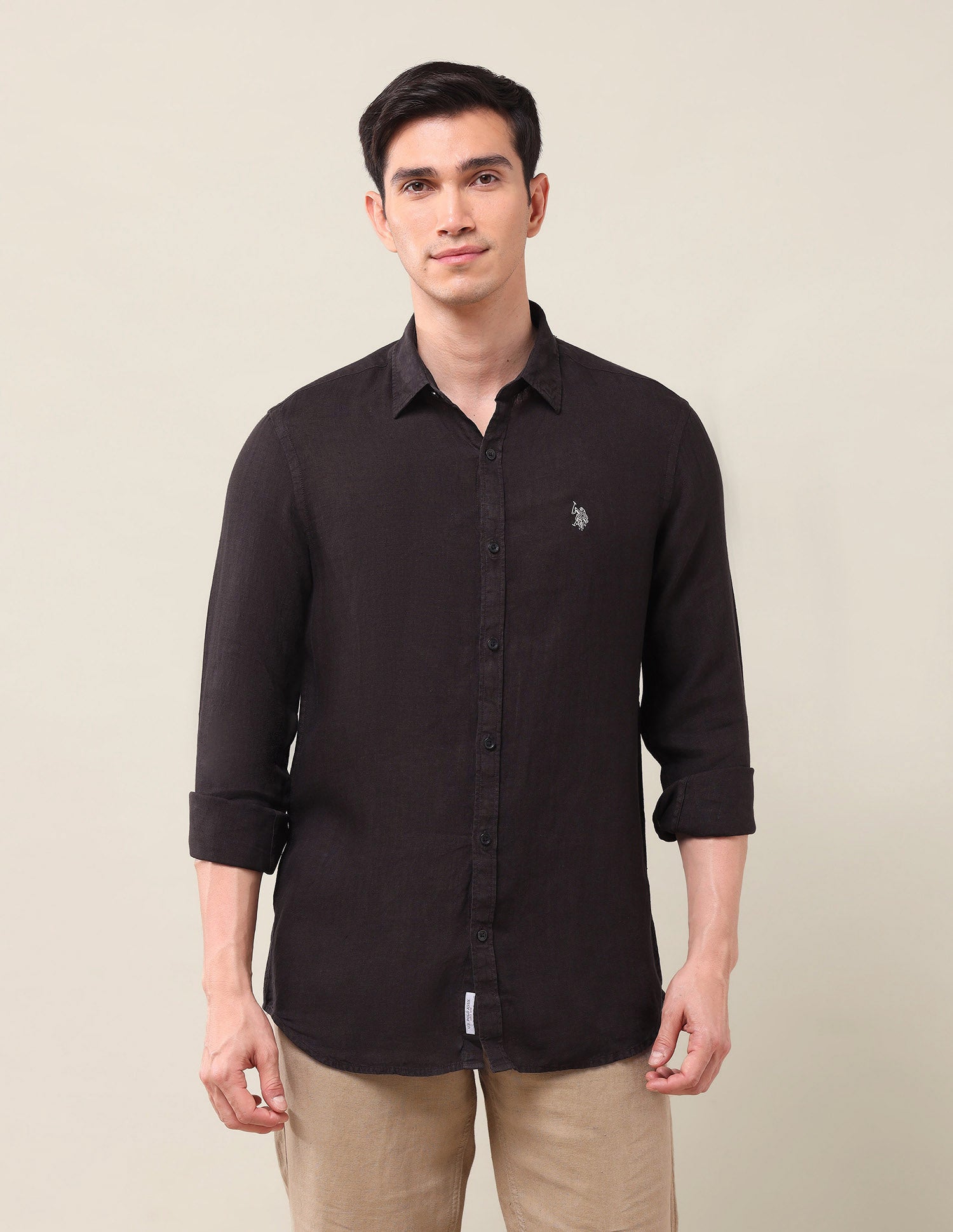 Solid Regular Shirt Choco - U.S. Polo Assn. India | Large