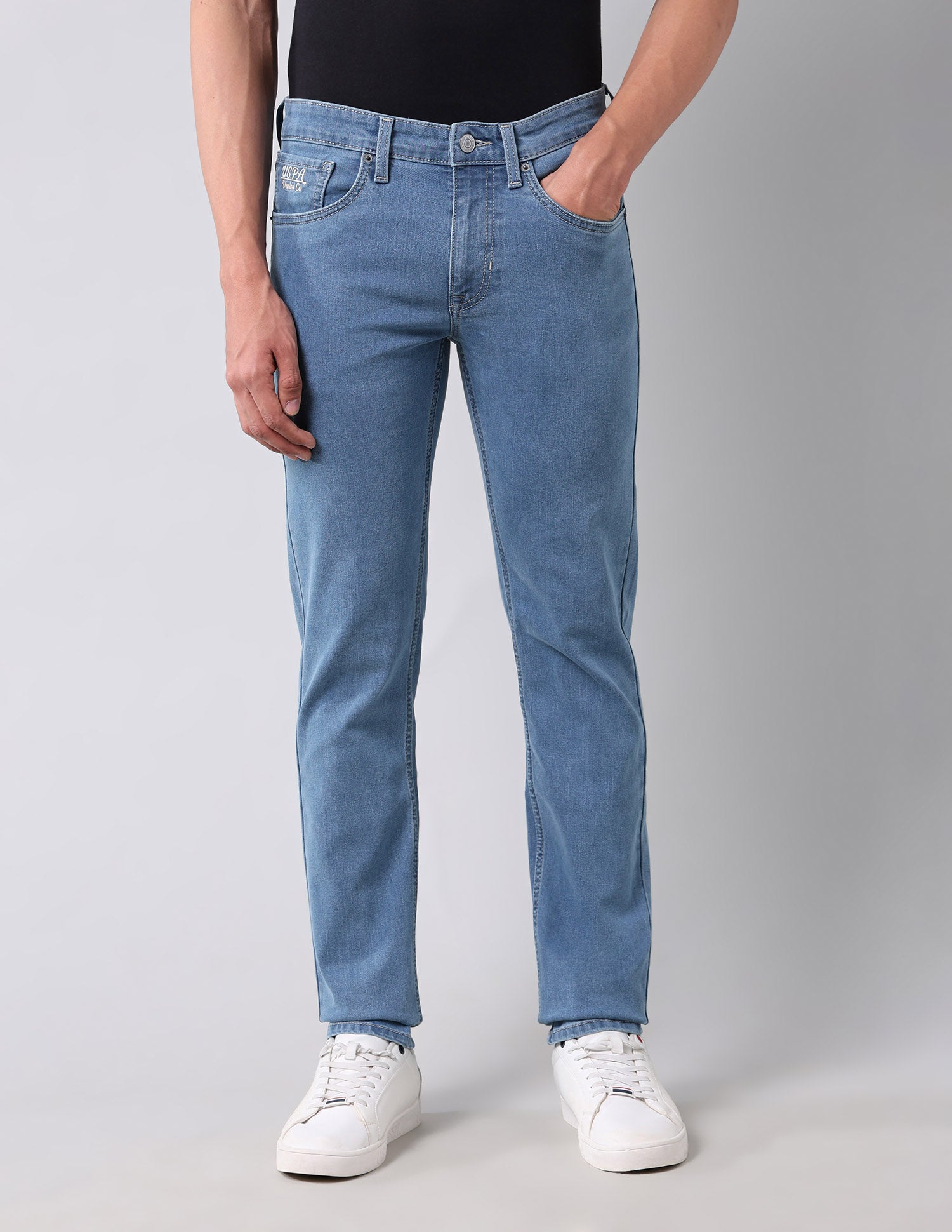 Regallo Skinny Fit Blue Jeans Light Wash - U.S. Polo Assn. India | Large