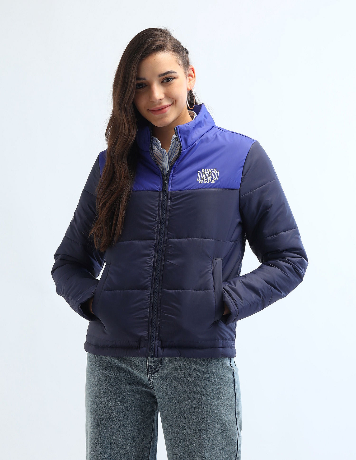 Color Blocked Puffer Jacket Multi - U.S. POLO ASSN. | Large