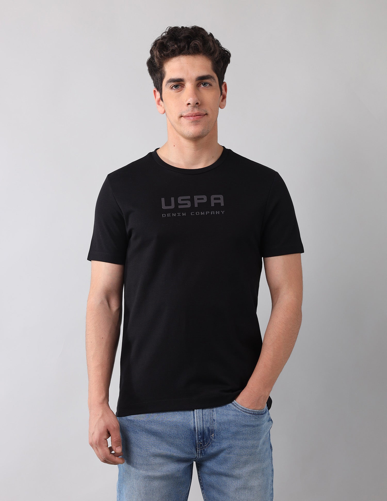 Brand Embossed Black Label T-Shirt Black - U.S. Polo Assn. India | Large