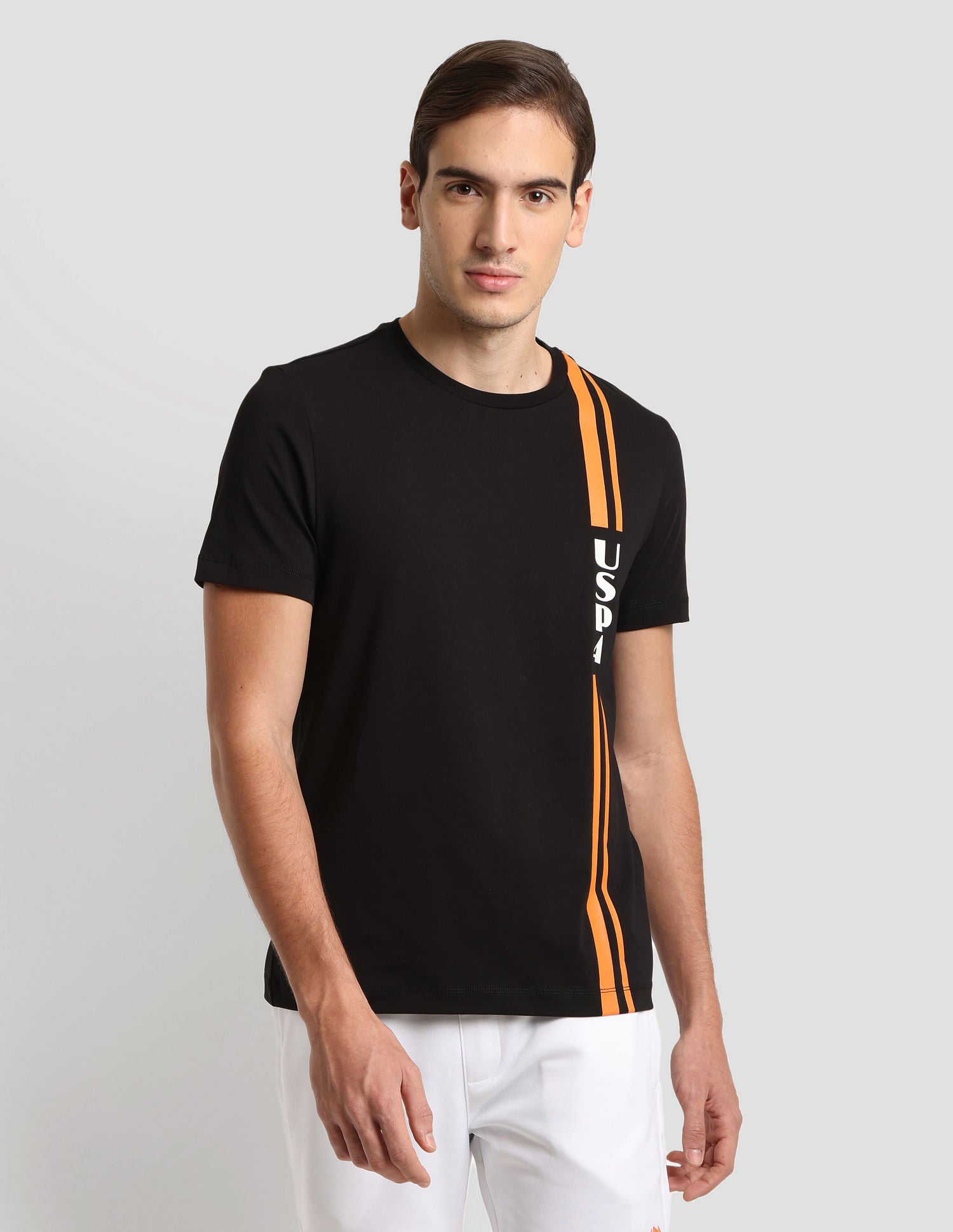 Brand Print Sport T-Shirt Black - U.S. Polo Assn. India | Large
