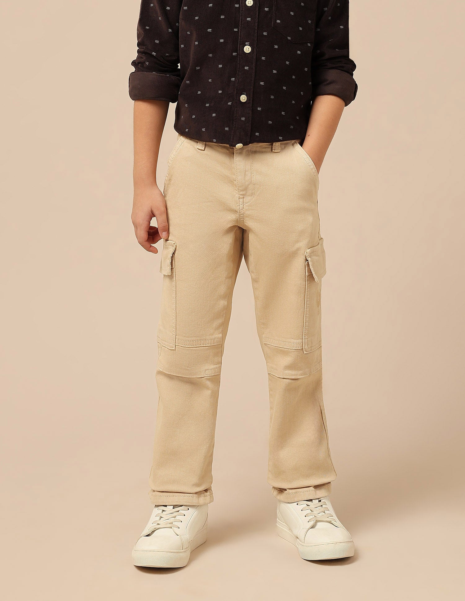 Boys Mid Rise Relaxed Fit Jeans Khaki - U.S. POLO ASSN. | Large