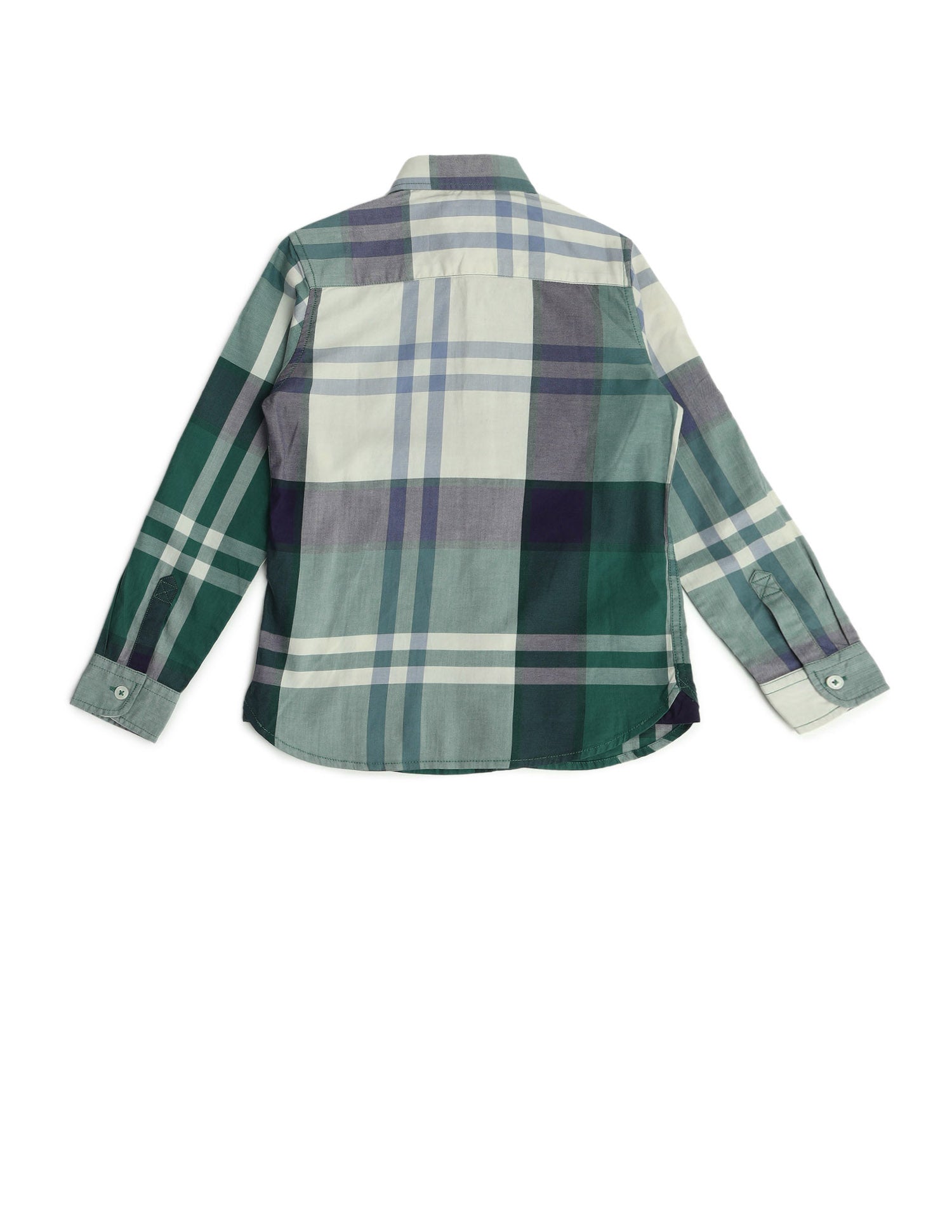 Boys Plaid Check Twill Shirt Green - U.S. Polo Assn. India | Large
