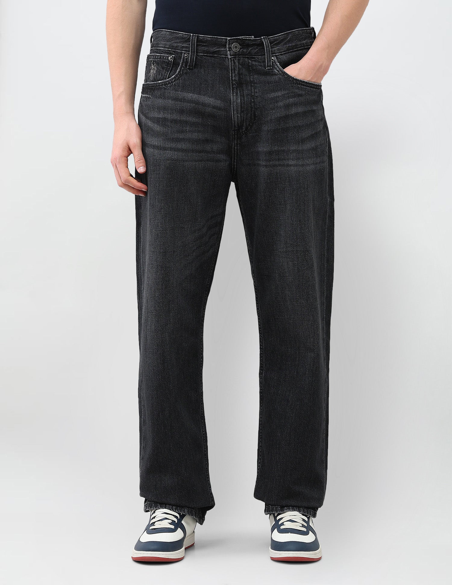 Logan Loose Straight Fit Black Jeans Washed Black - U.S. Polo Assn. India | Large