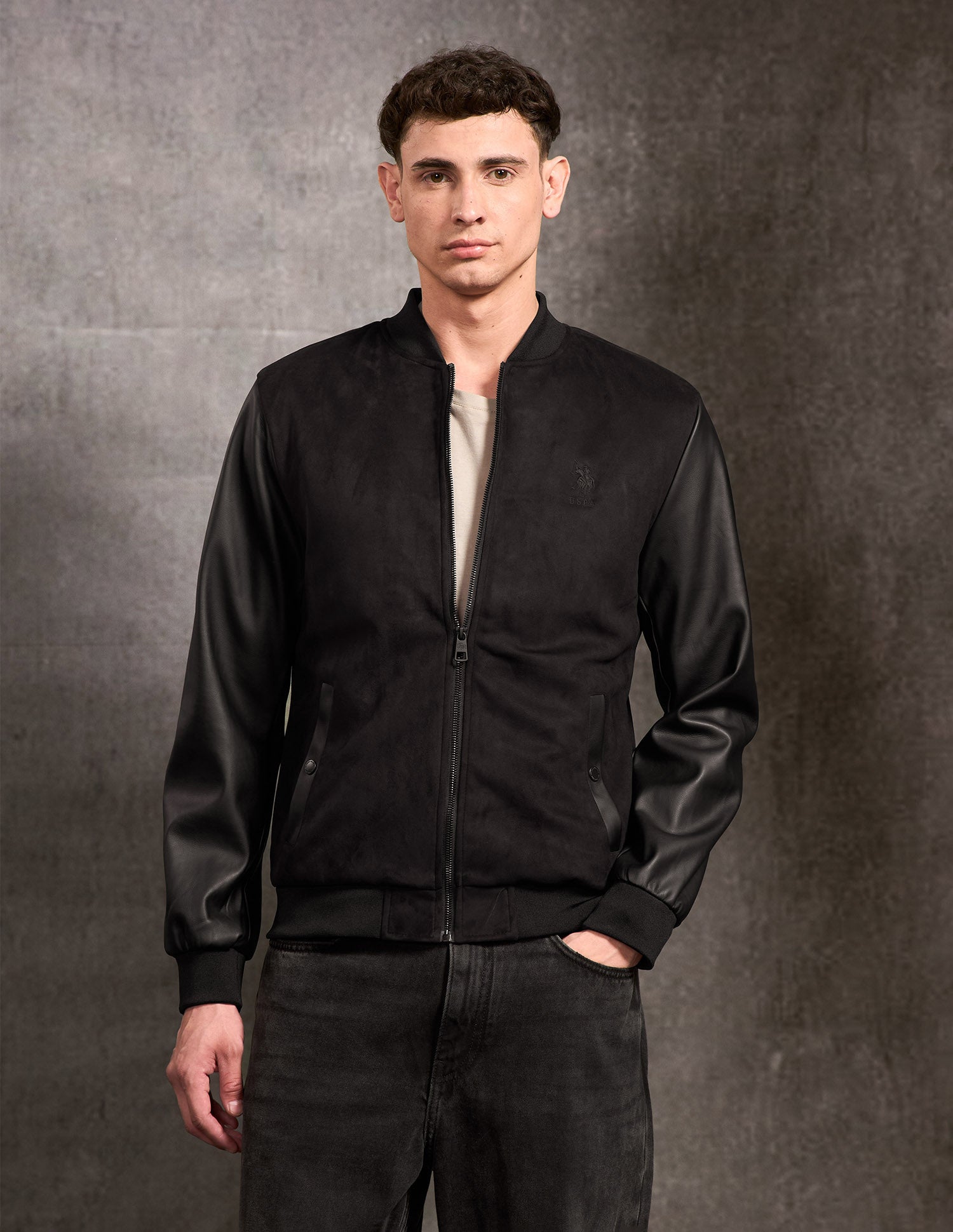 Brand Embossed Black & Gold Jacket Black - U.S. POLO ASSN. | Large