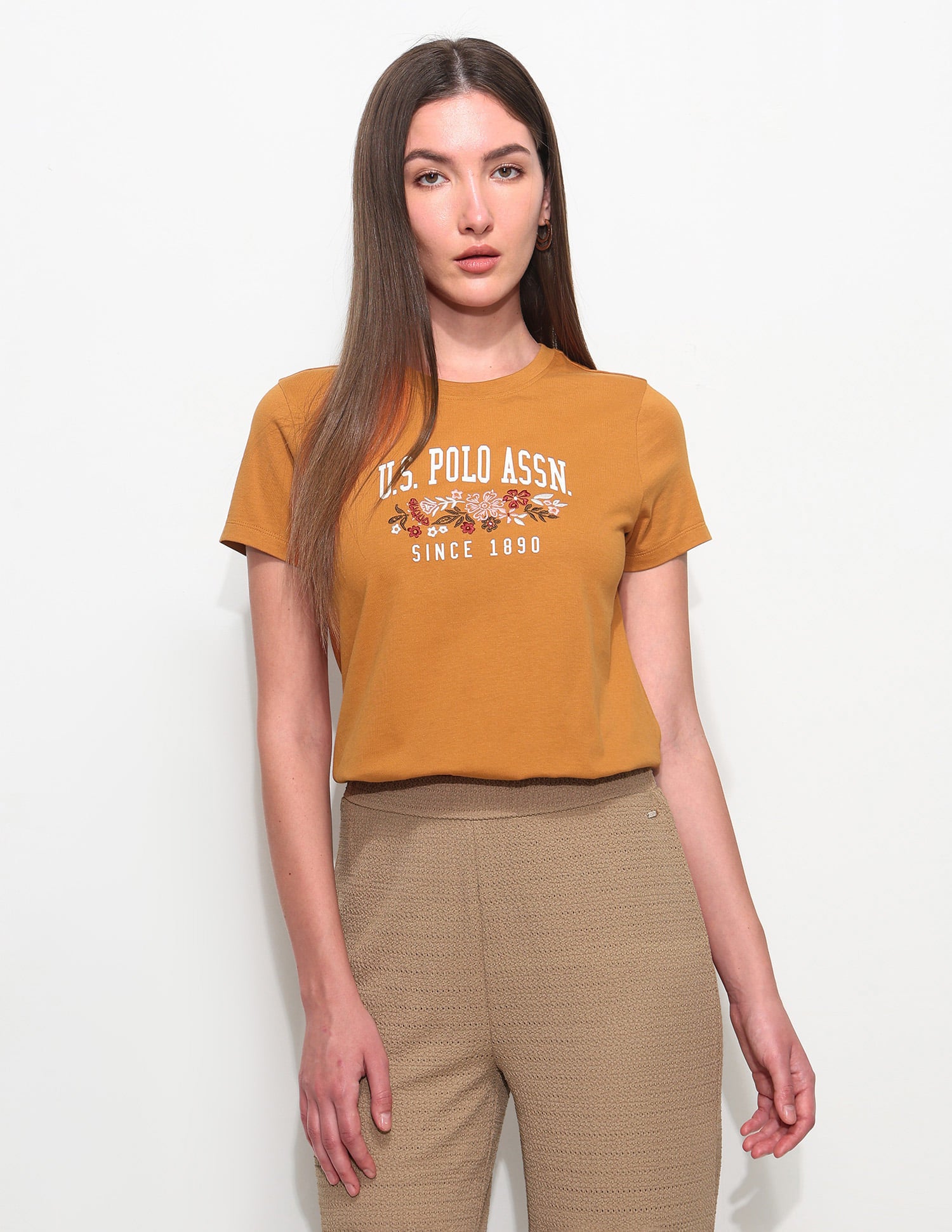 Regular Fit Brand Printed T-Shirt Orange - U.S. Polo Assn. India | Large