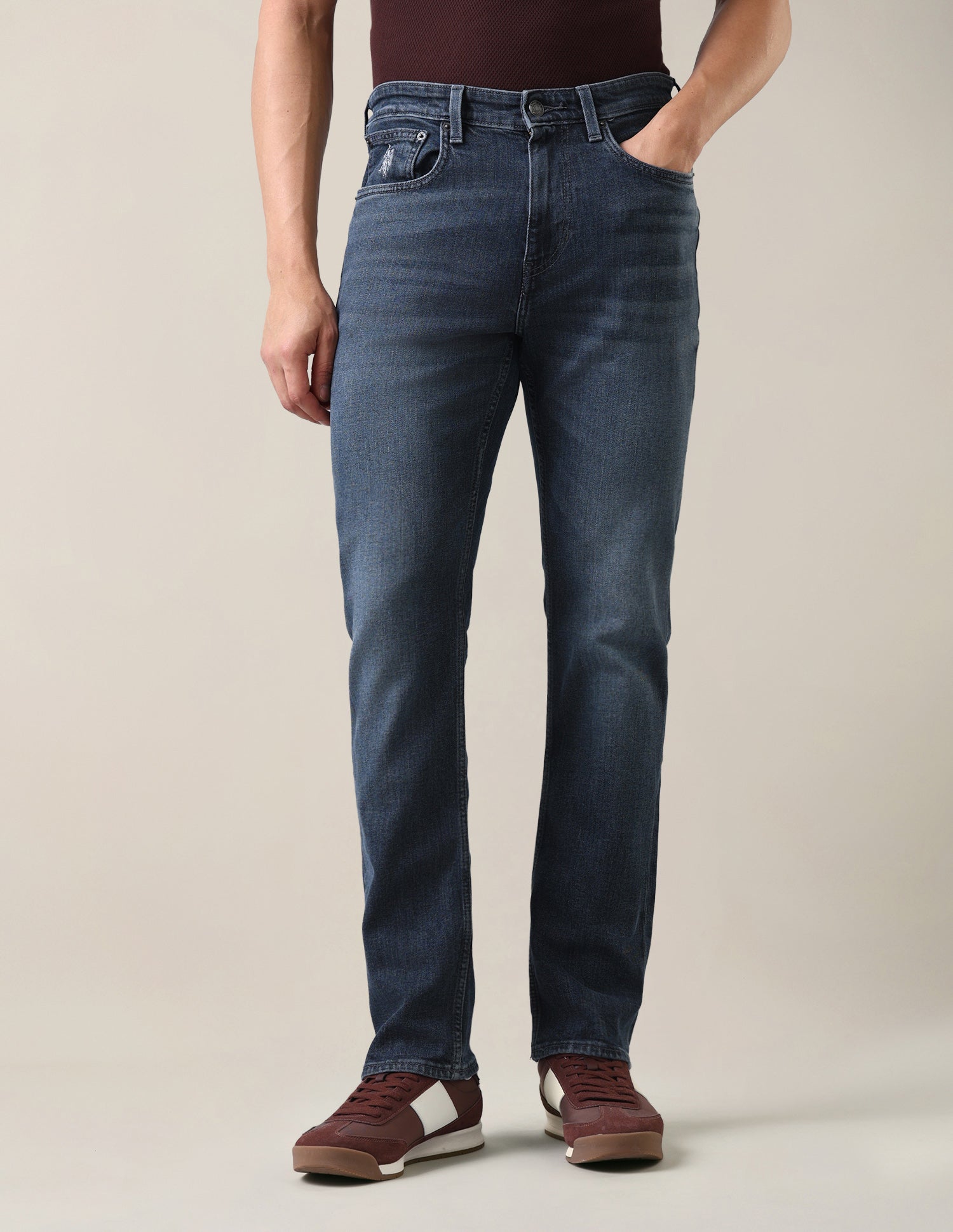 Harold Slim Straight Fit Blue Jeans Dark Blue - U.S. Polo Assn. India | Large