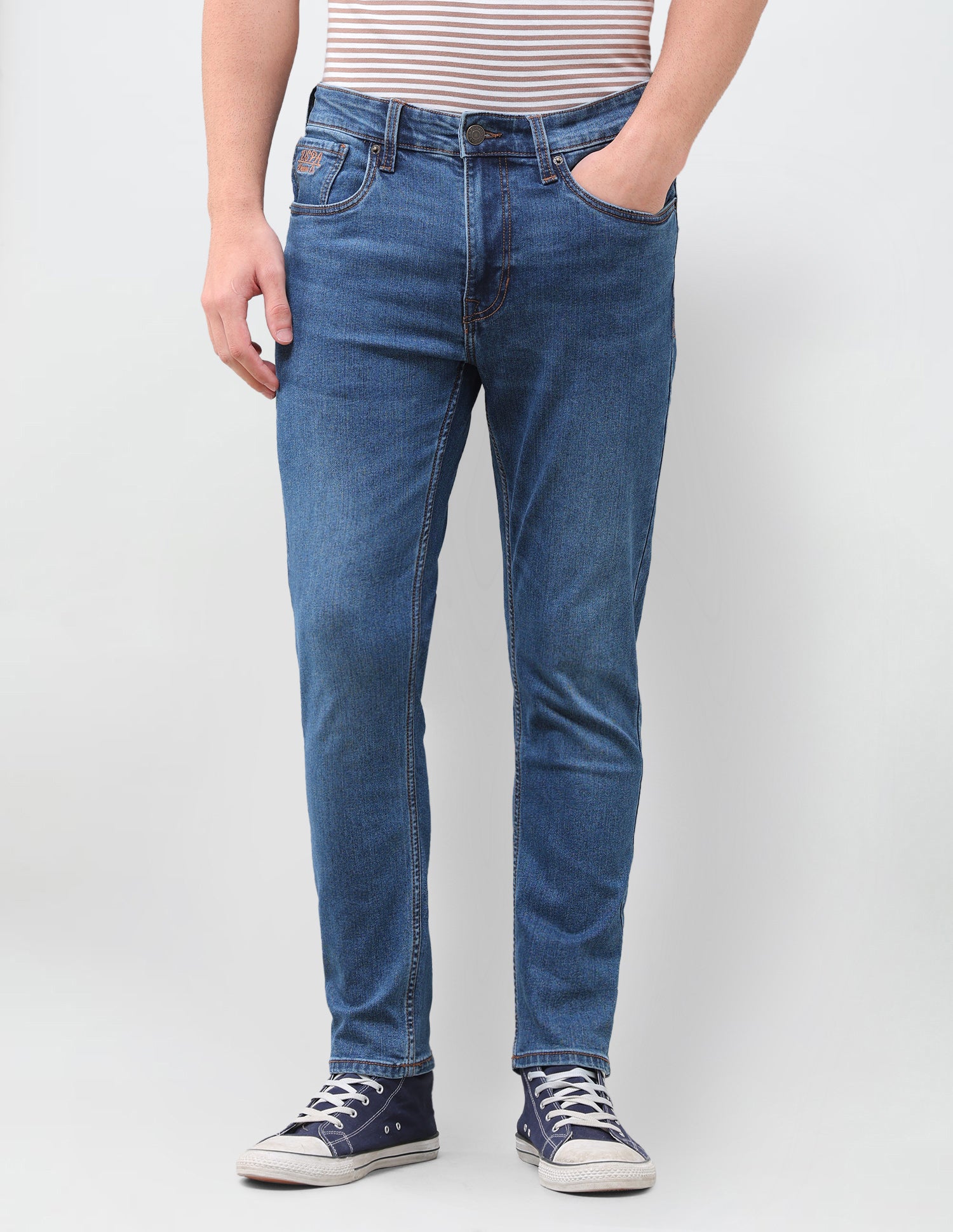 Cole Comfort Cropped Fit Blue Jeans Indigo - U.S. Polo Assn. India | Large