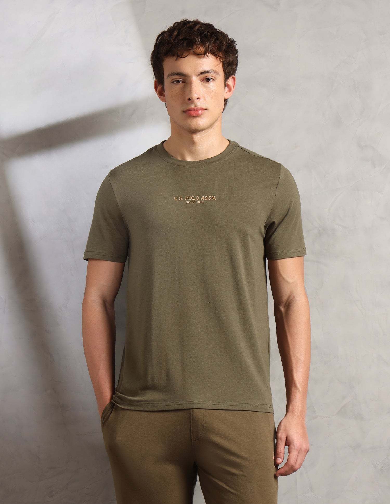 Comfort Relaxed Fit Breathable PE005-PL Lounge T-Shirt - Pack Of 1 Ivy Green - U.S. Polo Assn. India | Large