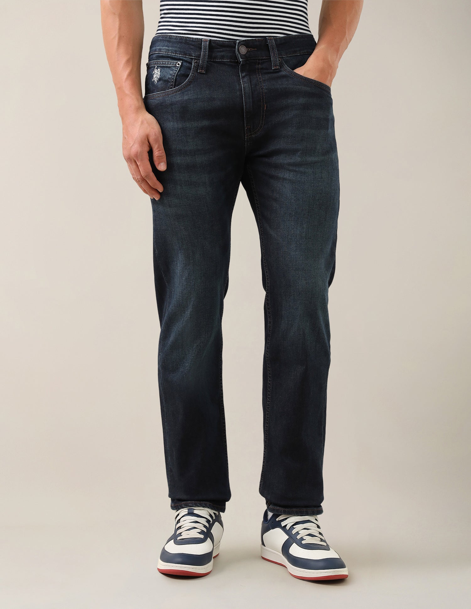 Mason Regular Straight Fit Blue Jeans Dark Blue - U.S. Polo Assn. India | Large