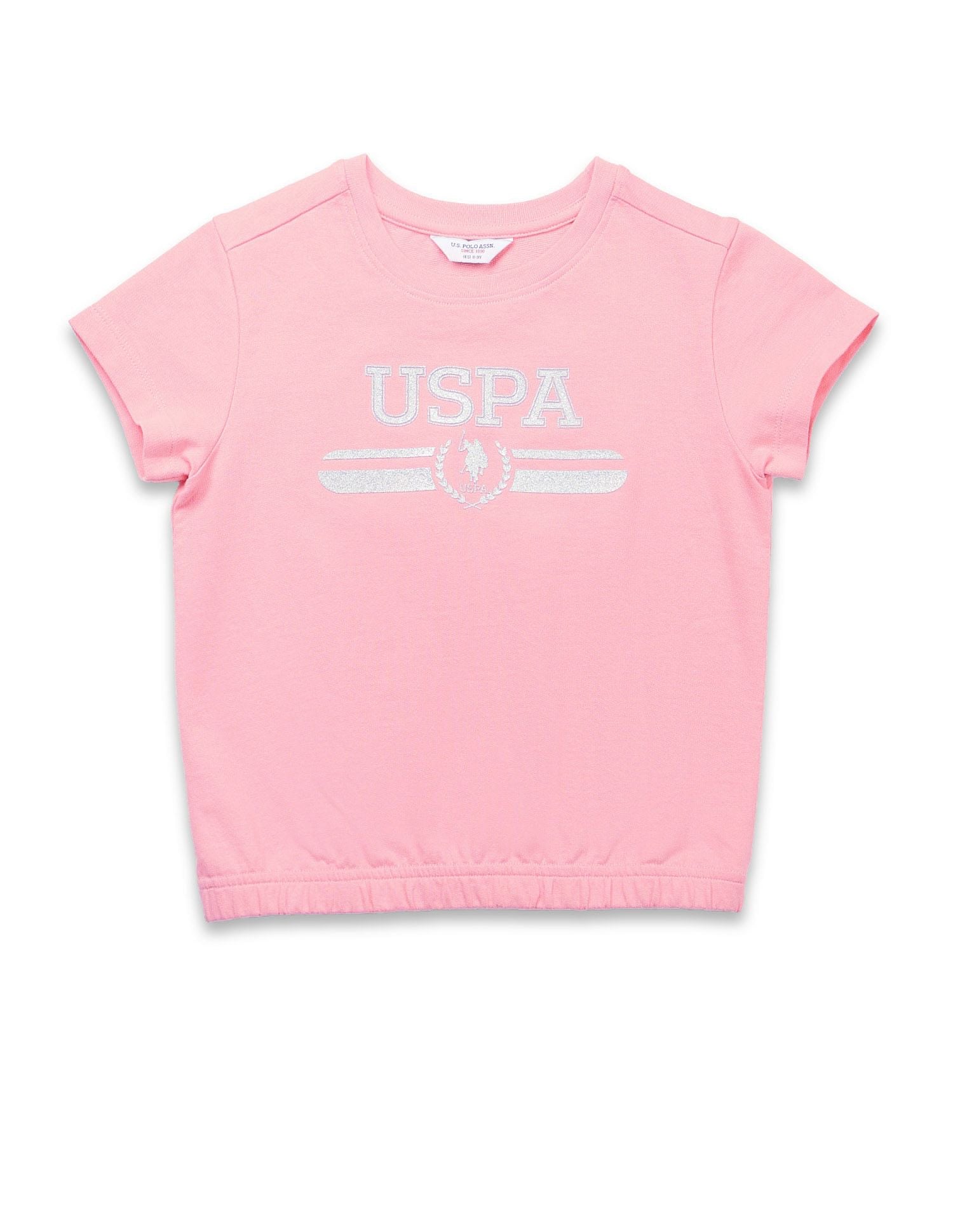 Girls Brand Printed Blousan T-Shirt Pink - U.S. POLO ASSN. | Large