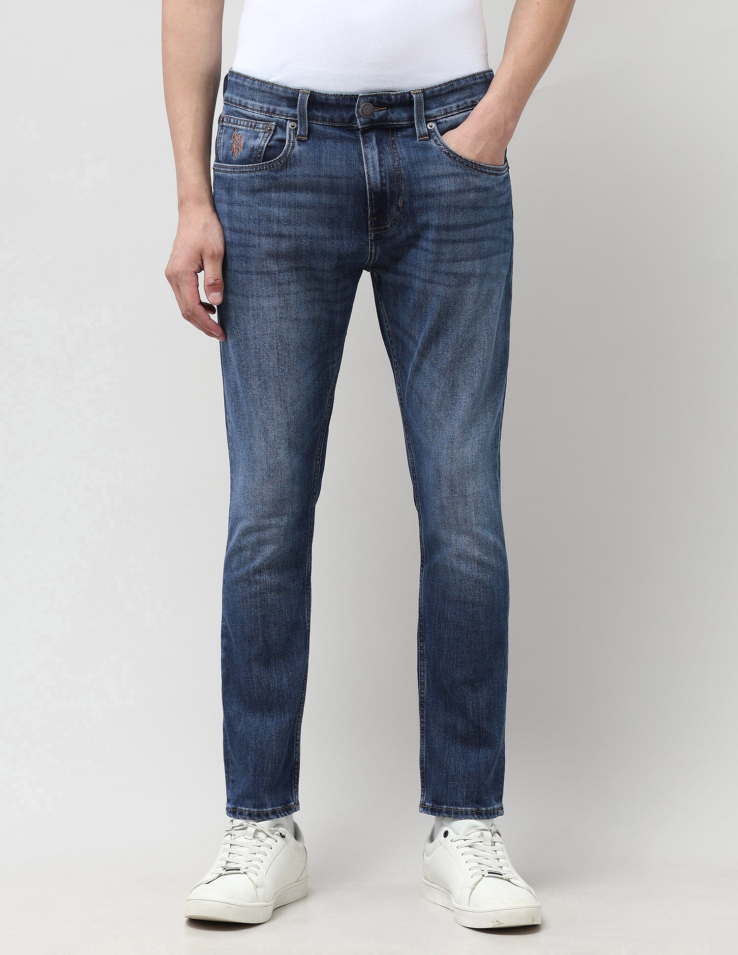 Henry Tapered Fit Blue Jeans Rags Wash - U.S. POLO ASSN. | Large