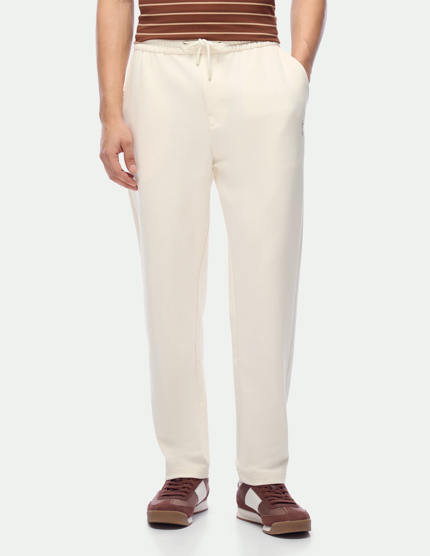 Mid Rise Regular Fit Track Pants Off White - U.S. Polo Assn. India | Large