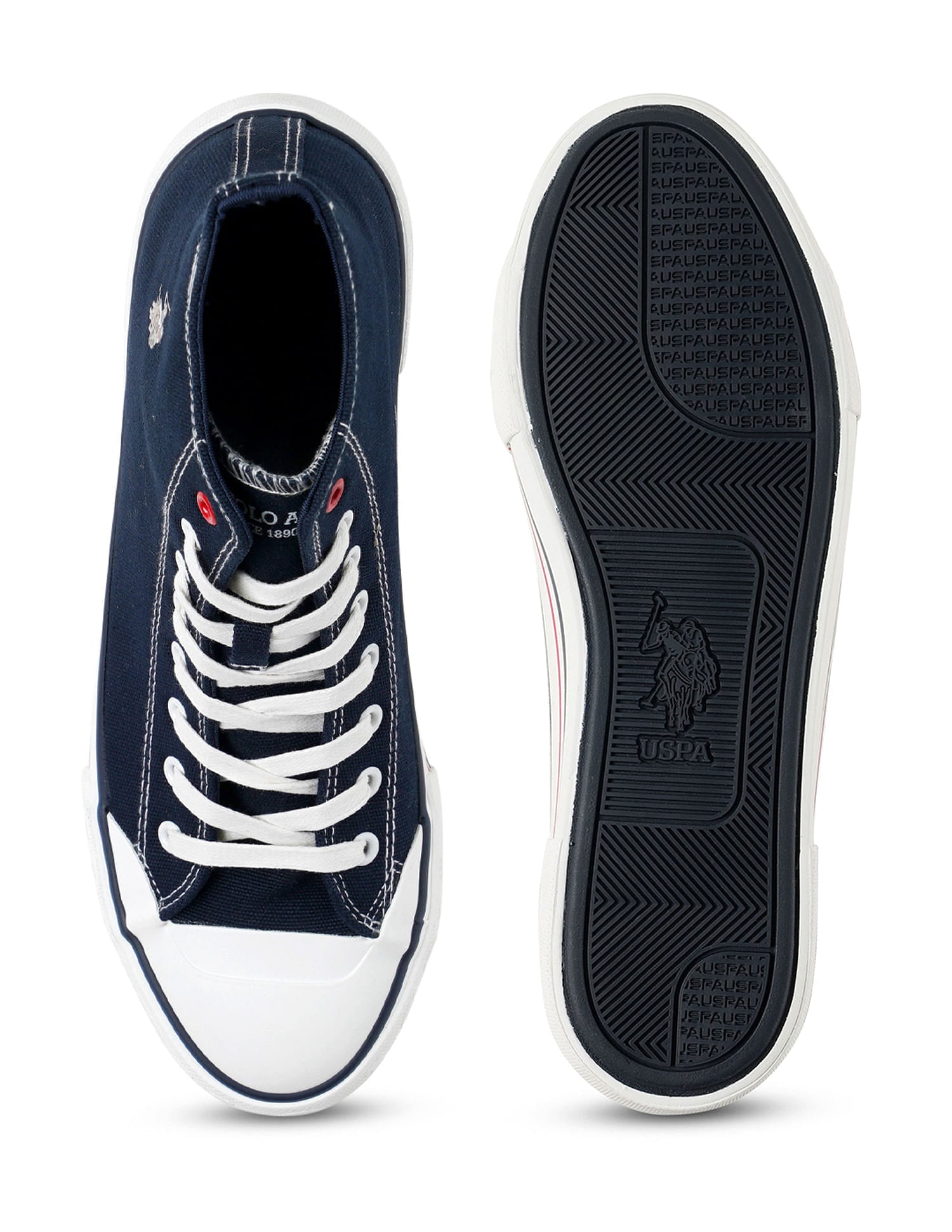 Men Vlair 2.0 Canvas Mid Top Casual Shoes Navy - U.S. Polo Assn. India | Large