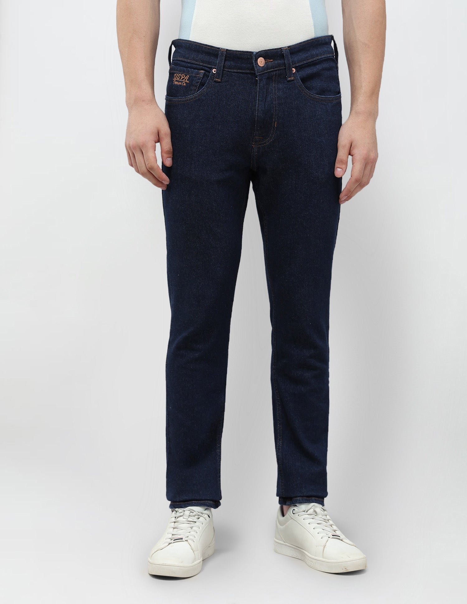 Brandon Slim Tapered Fit Blue Jeans Dark Blue - U.S. POLO ASSN. | Large