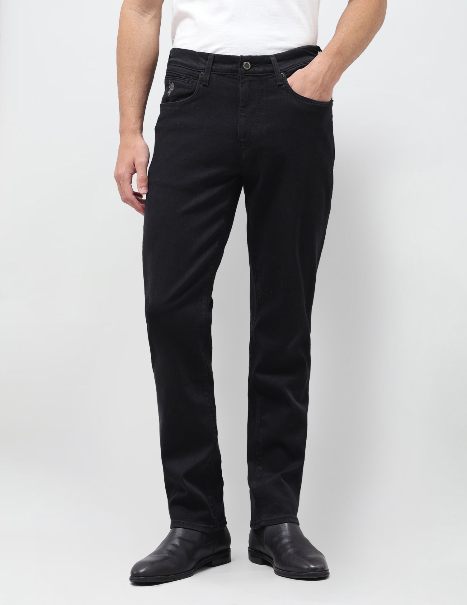 Harold Slim Straight Fit Black Jeans Black - U.S. Polo Assn. India | Large