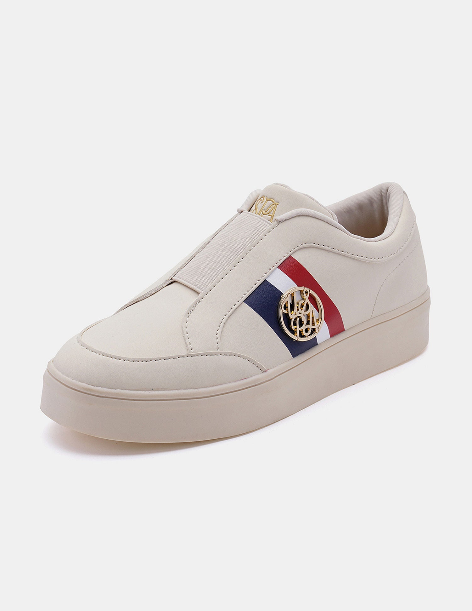 Women Tiziana Striped Sneakers Beige - U.S. POLO ASSN. | Large