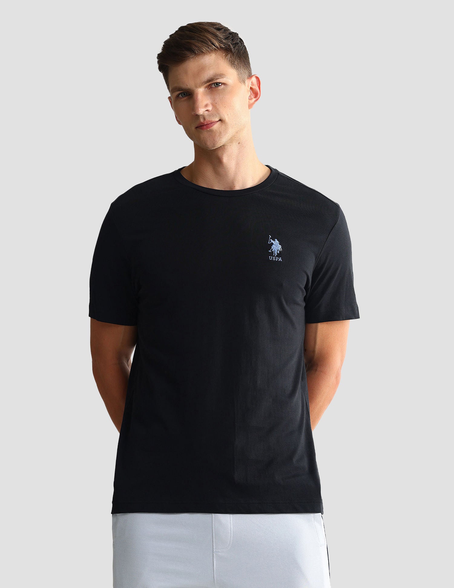 Tonal Logo Cotton 1633 Lounge T-Shirt - Pack Of 2 Olive and Black - U.S. POLO ASSN. | Large