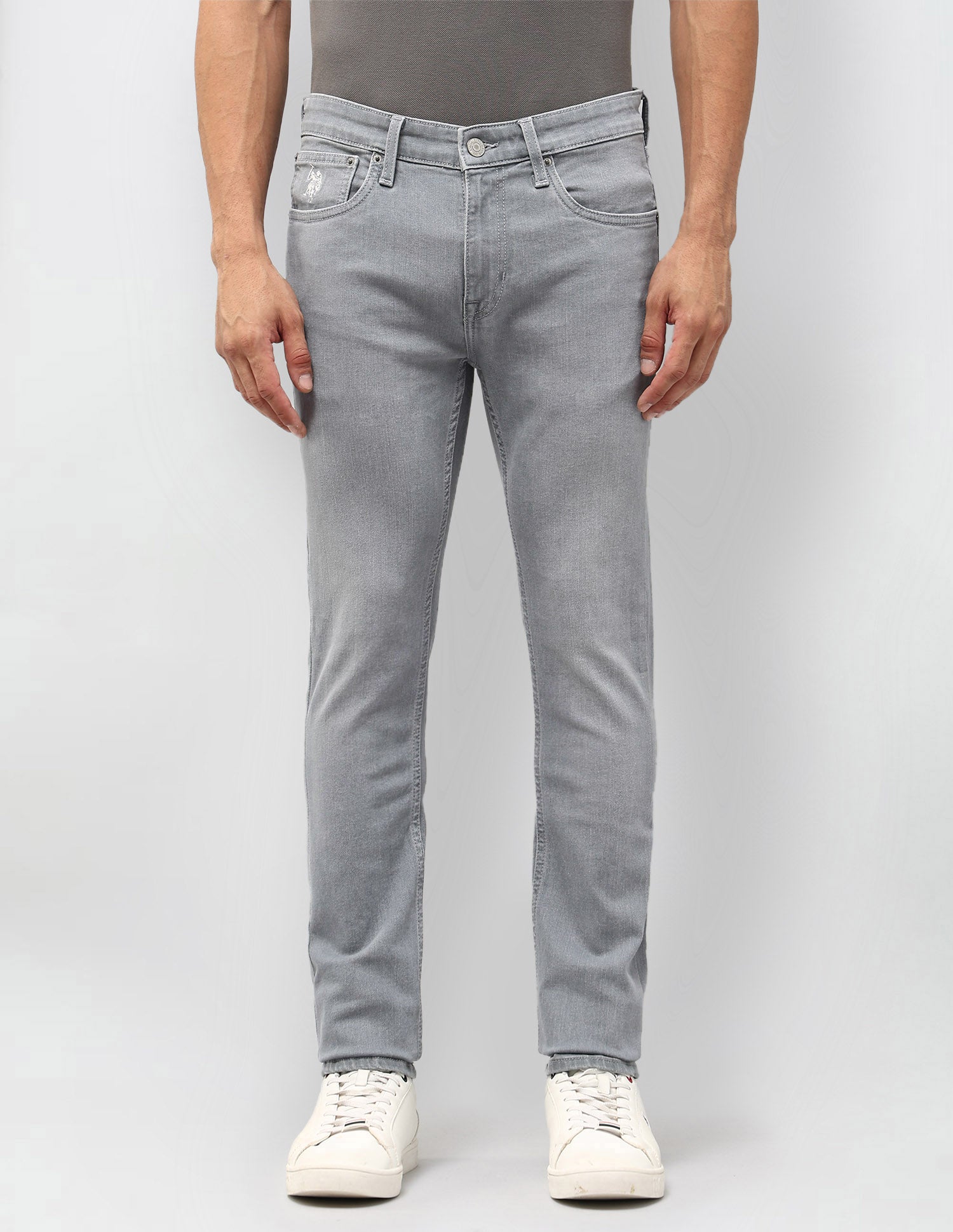 Regallo Skinny Fit Grey Jeans Mid Grey Wash - U.S. POLO ASSN. | Large