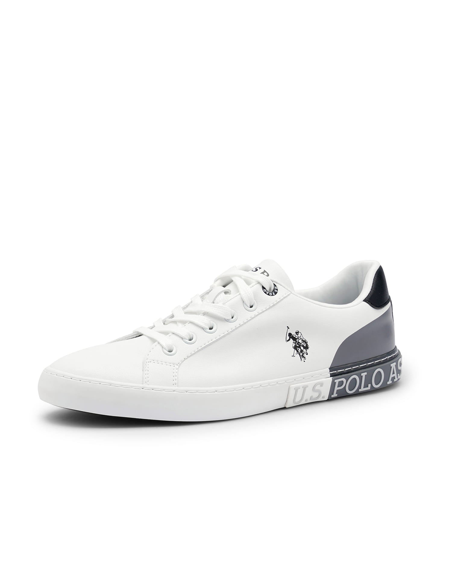 Men Central Lacing Solid Planal Sneakers Grey - U.S. Polo Assn. India | Large